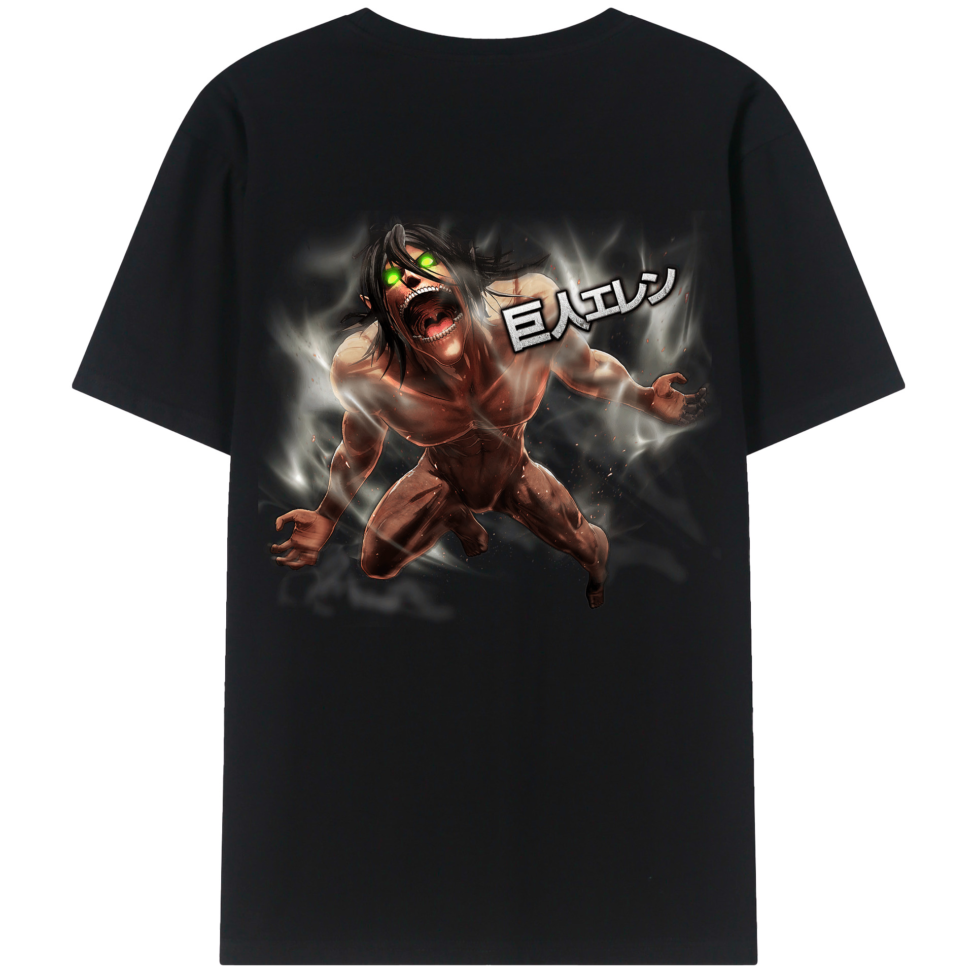 （画像用） 進撃の巨人 Attack on Titan 綿100％ メンズ半袖Tシャツ（バックプリント） 通気性