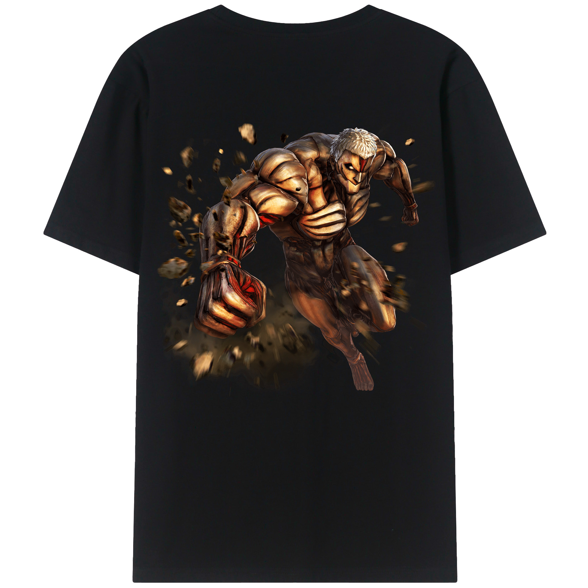 （画像用） 進撃の巨人 Attack on Titan 綿100％ メンズ半袖Tシャツ（バックプリント） 通気性