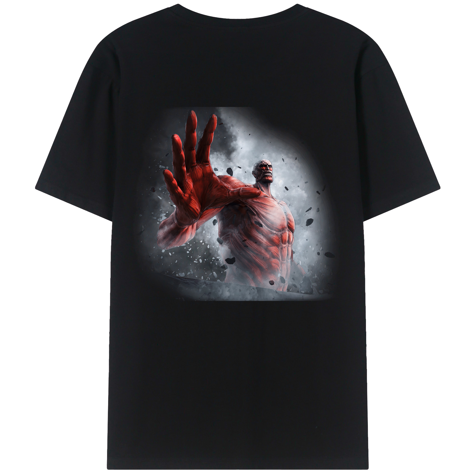 （画像用） 進撃の巨人 Attack on Titan 綿100％ メンズ半袖Tシャツ（バックプリント） 通気性