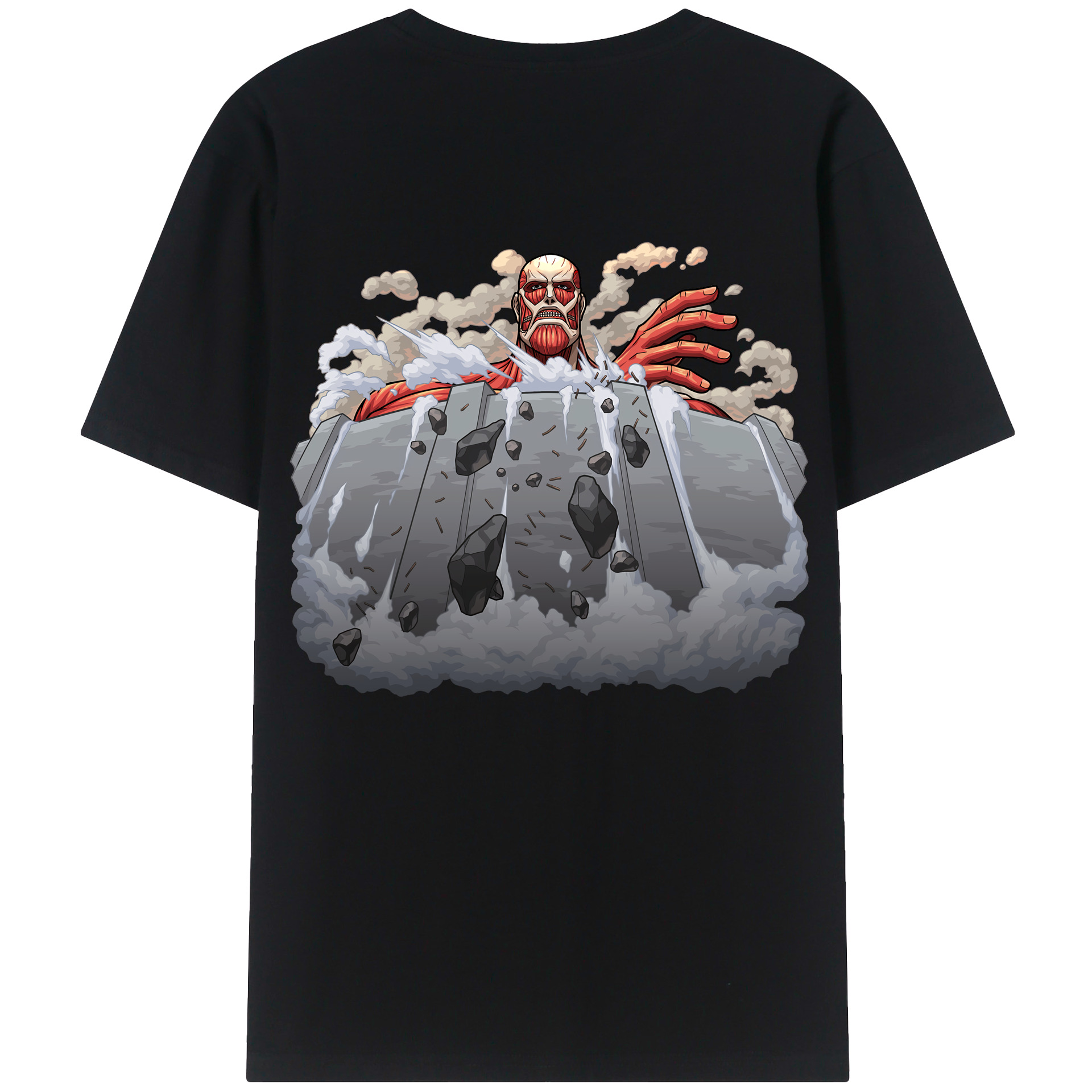 （画像用） 進撃の巨人 Attack on Titan 綿100％ メンズ半袖Tシャツ（バックプリント） 通気性
