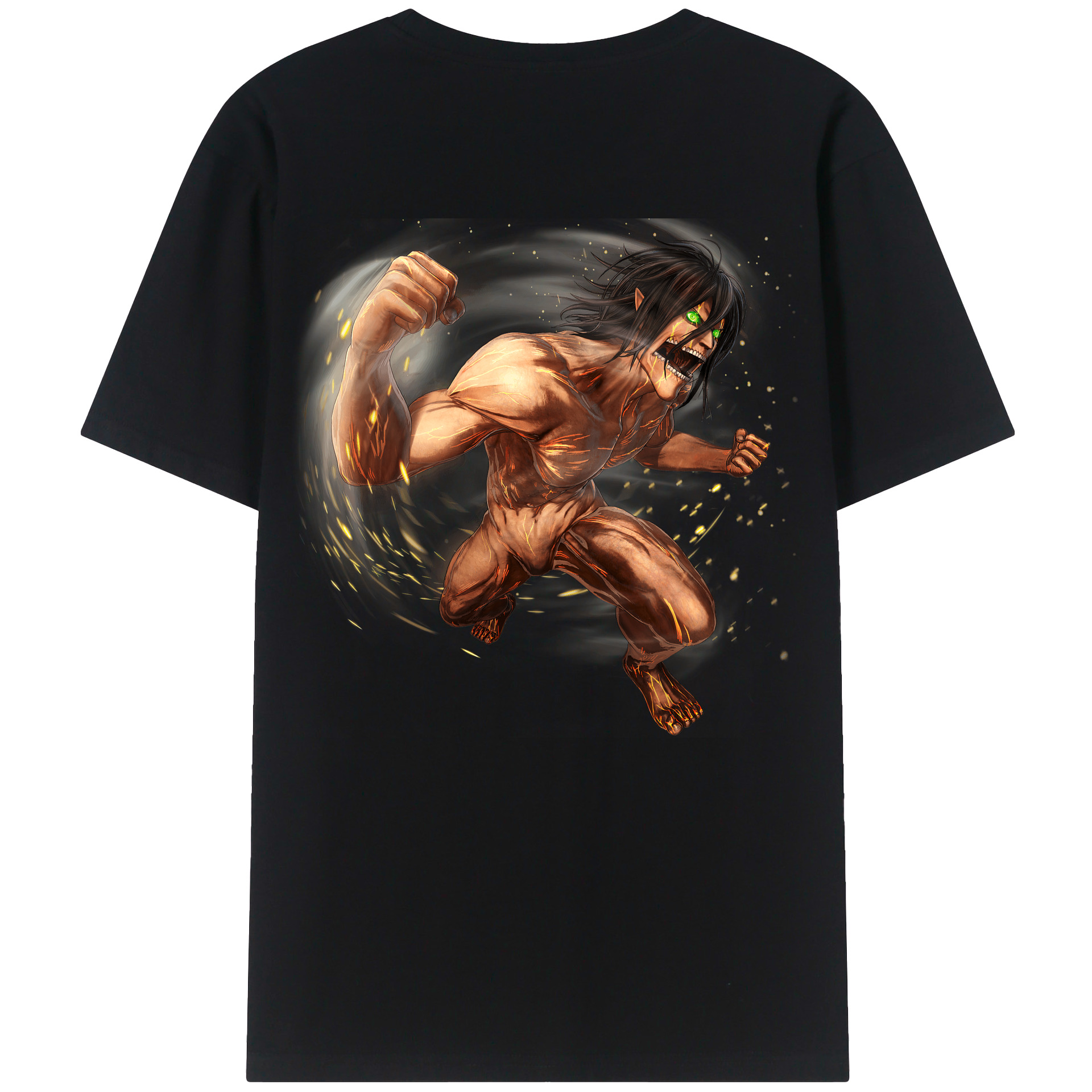 （画像用） 進撃の巨人 Attack on Titan 綿100％ メンズ半袖Tシャツ（バックプリント） 通気性