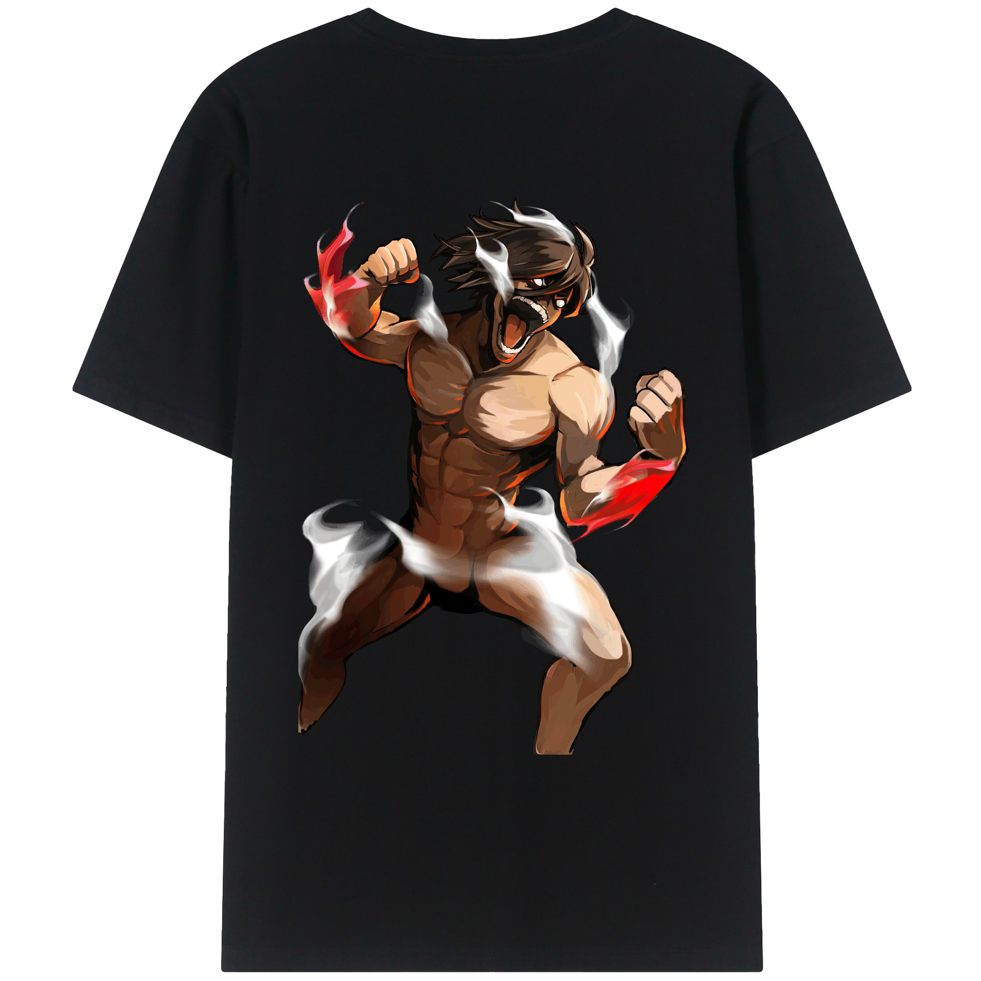 （画像用） 進撃の巨人 Attack on Titan 綿100％ メンズ半袖Tシャツ（バックプリント） 通気性