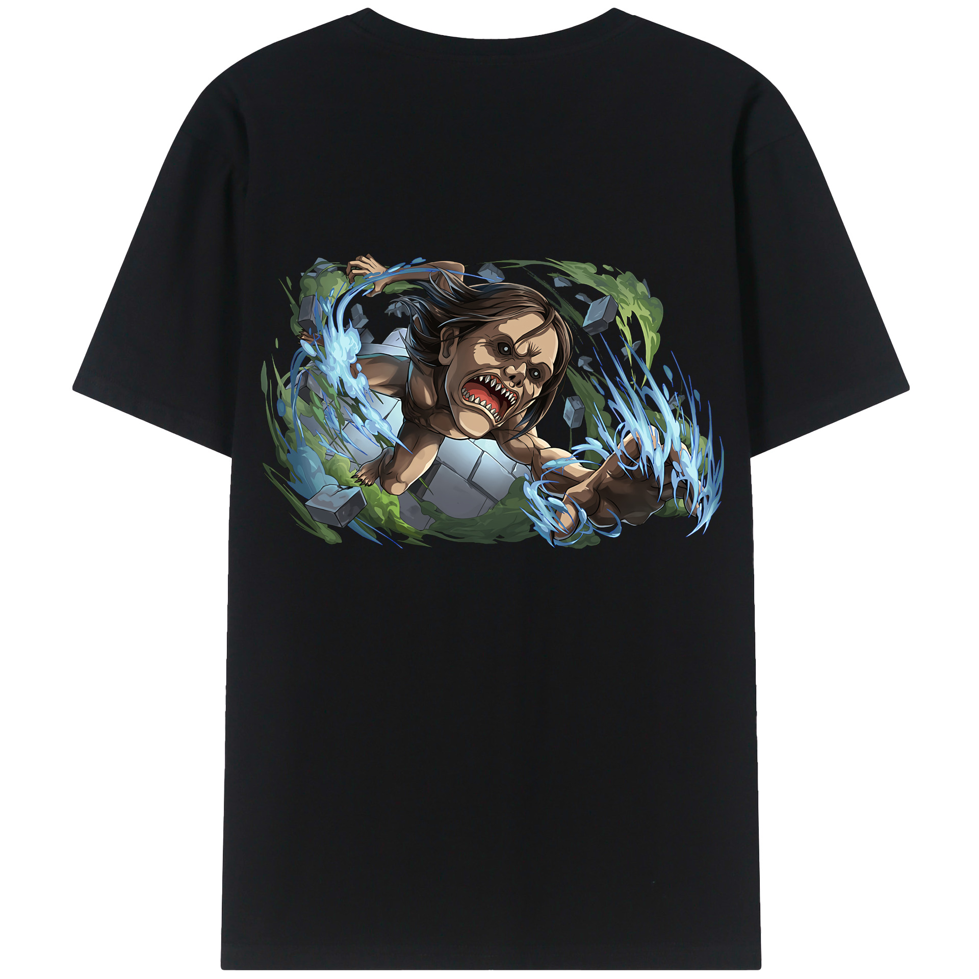 （画像用） 進撃の巨人 Attack on Titan 綿100％ メンズ半袖Tシャツ（バックプリント） 通気性