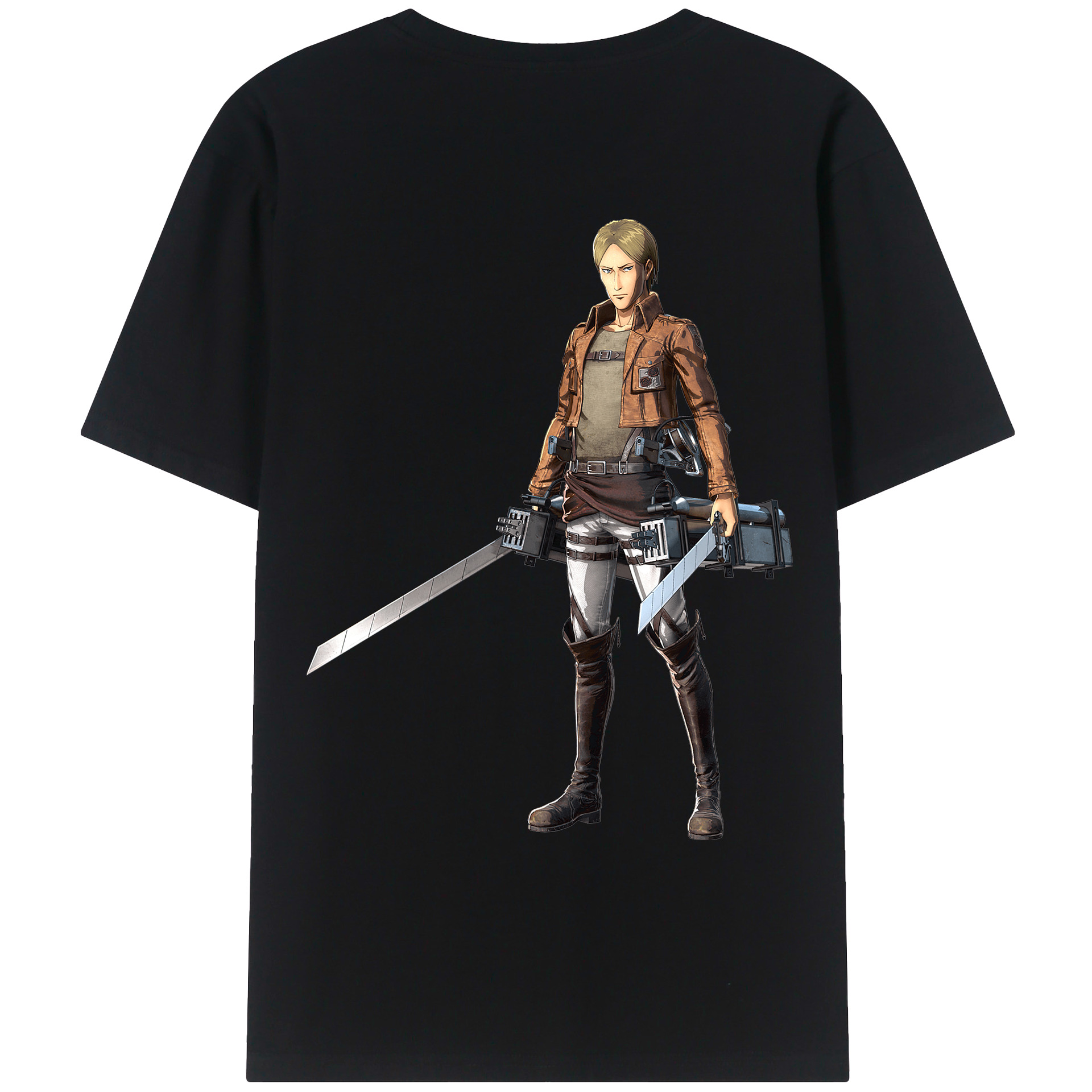 （画像用） 進撃の巨人 Attack on Titan 綿100％ メンズ半袖Tシャツ（バックプリント） 通気性