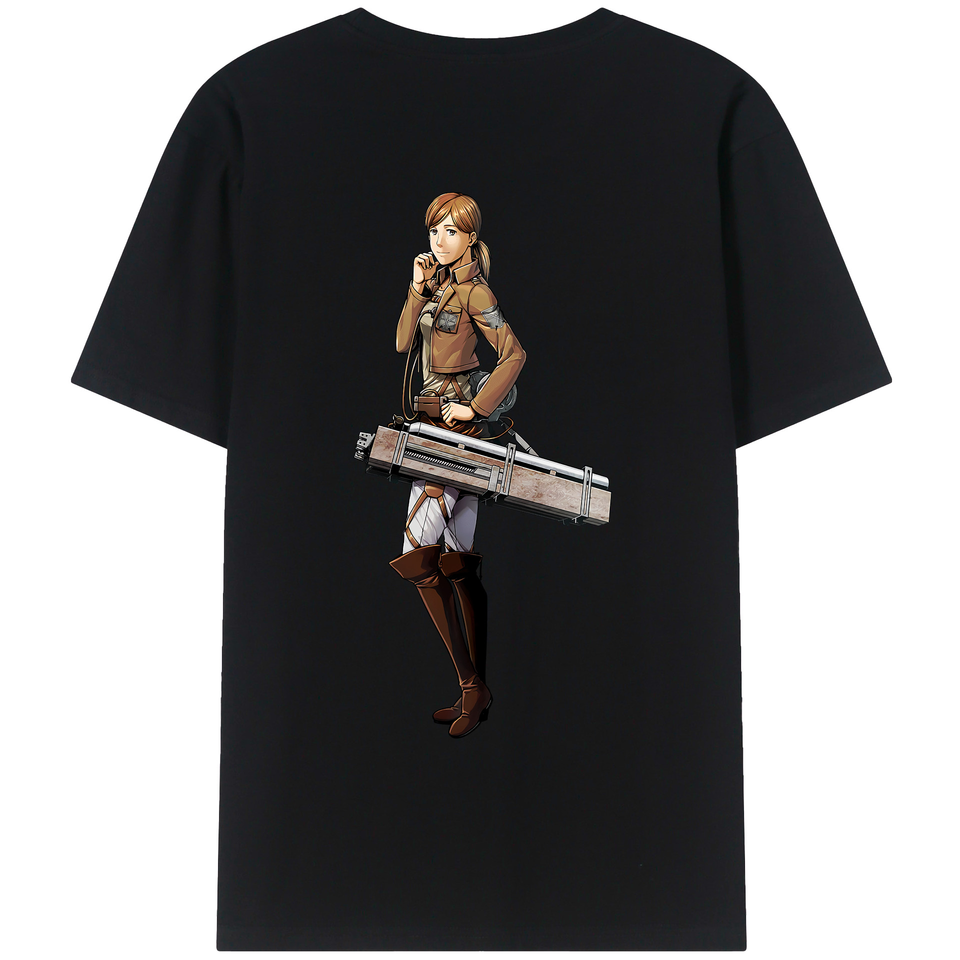 （画像用） 進撃の巨人 Attack on Titan 綿100％ メンズ半袖Tシャツ（バックプリント） 通気性