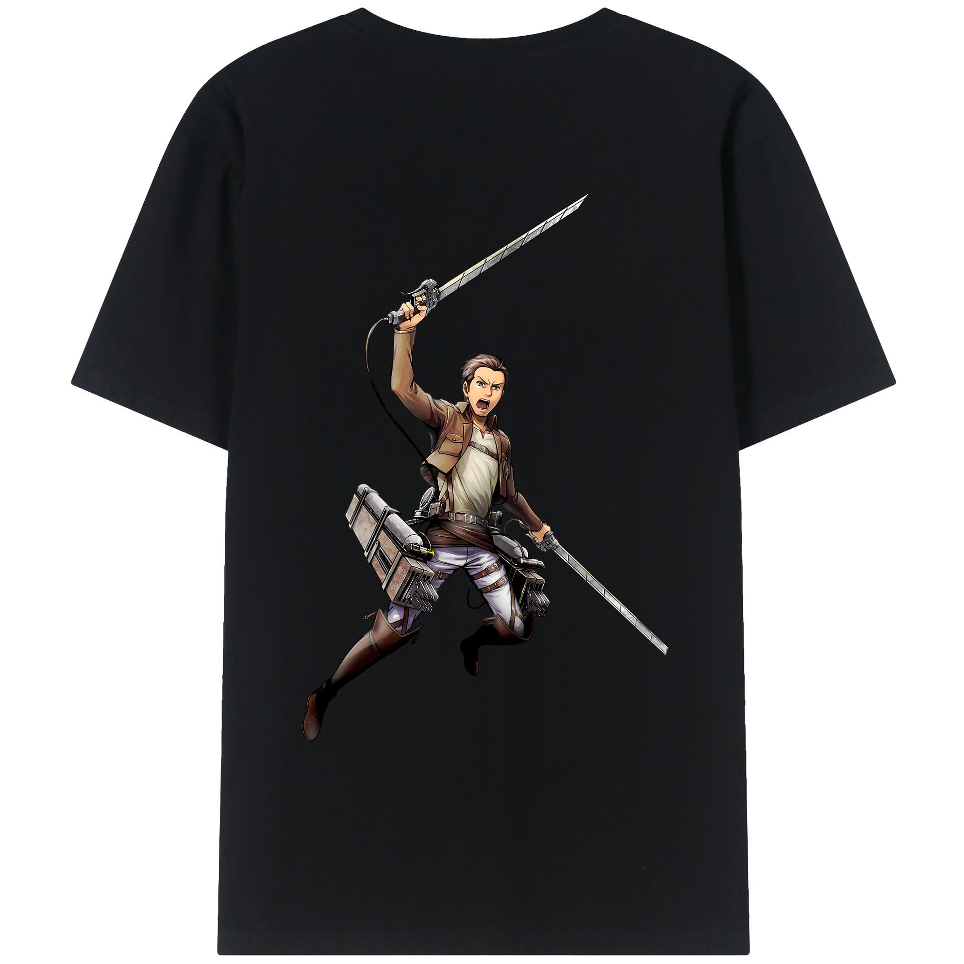 （画像用） 進撃の巨人 Attack on Titan 綿100％ メンズ半袖Tシャツ（バックプリント） 通気性