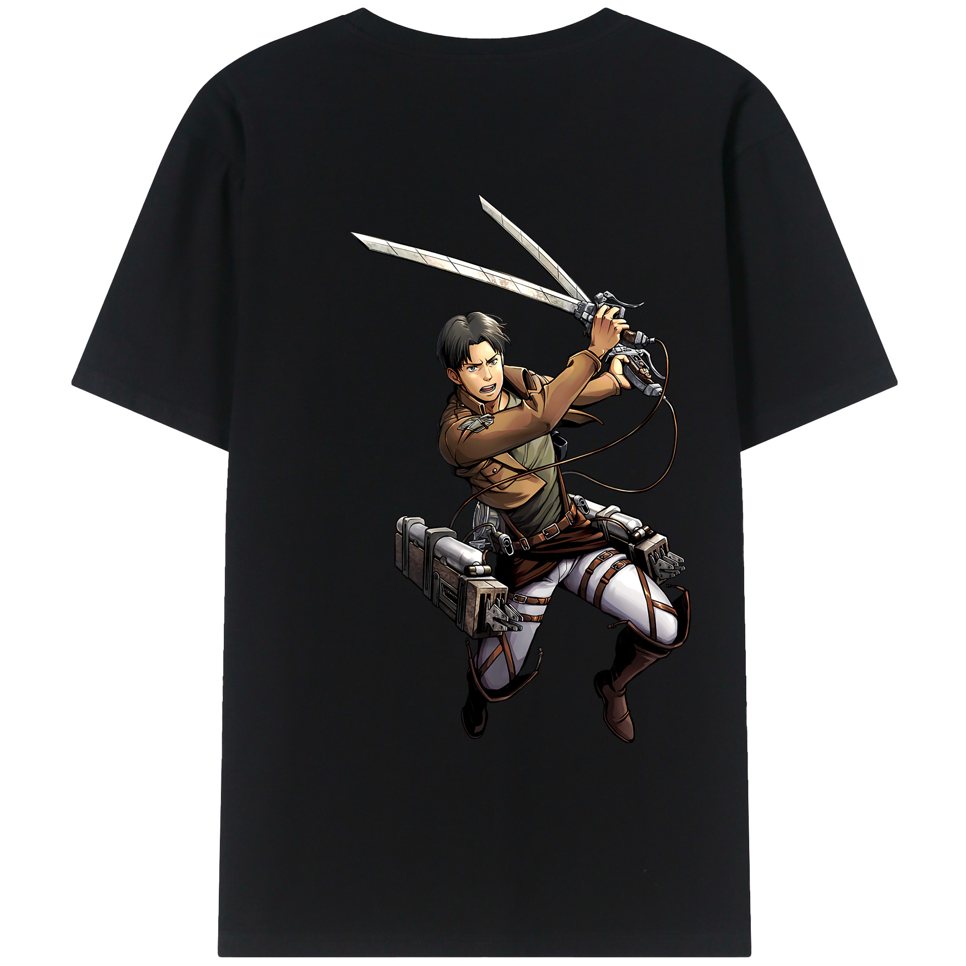 （画像用） 進撃の巨人 Attack on Titan 綿100％ メンズ半袖Tシャツ（バックプリント） 通気性