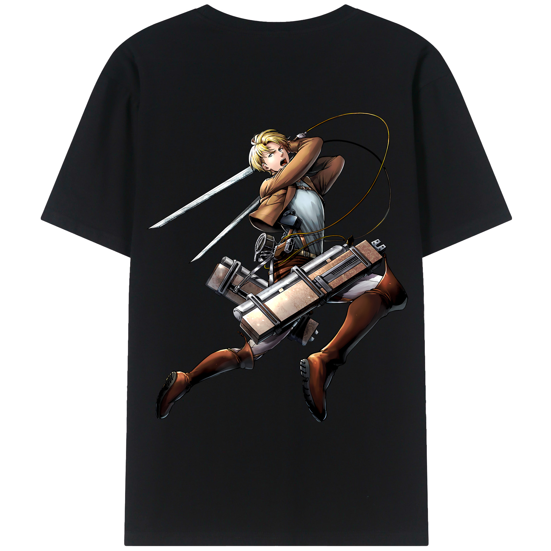 （画像用） 進撃の巨人 Attack on Titan 綿100％ メンズ半袖Tシャツ（バックプリント） 通気性
