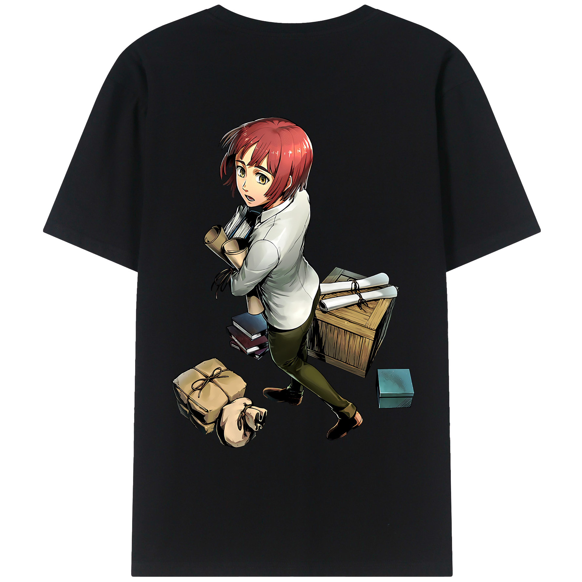 （画像用） 進撃の巨人 Attack on Titan 綿100％ メンズ半袖Tシャツ（バックプリント） 通気性