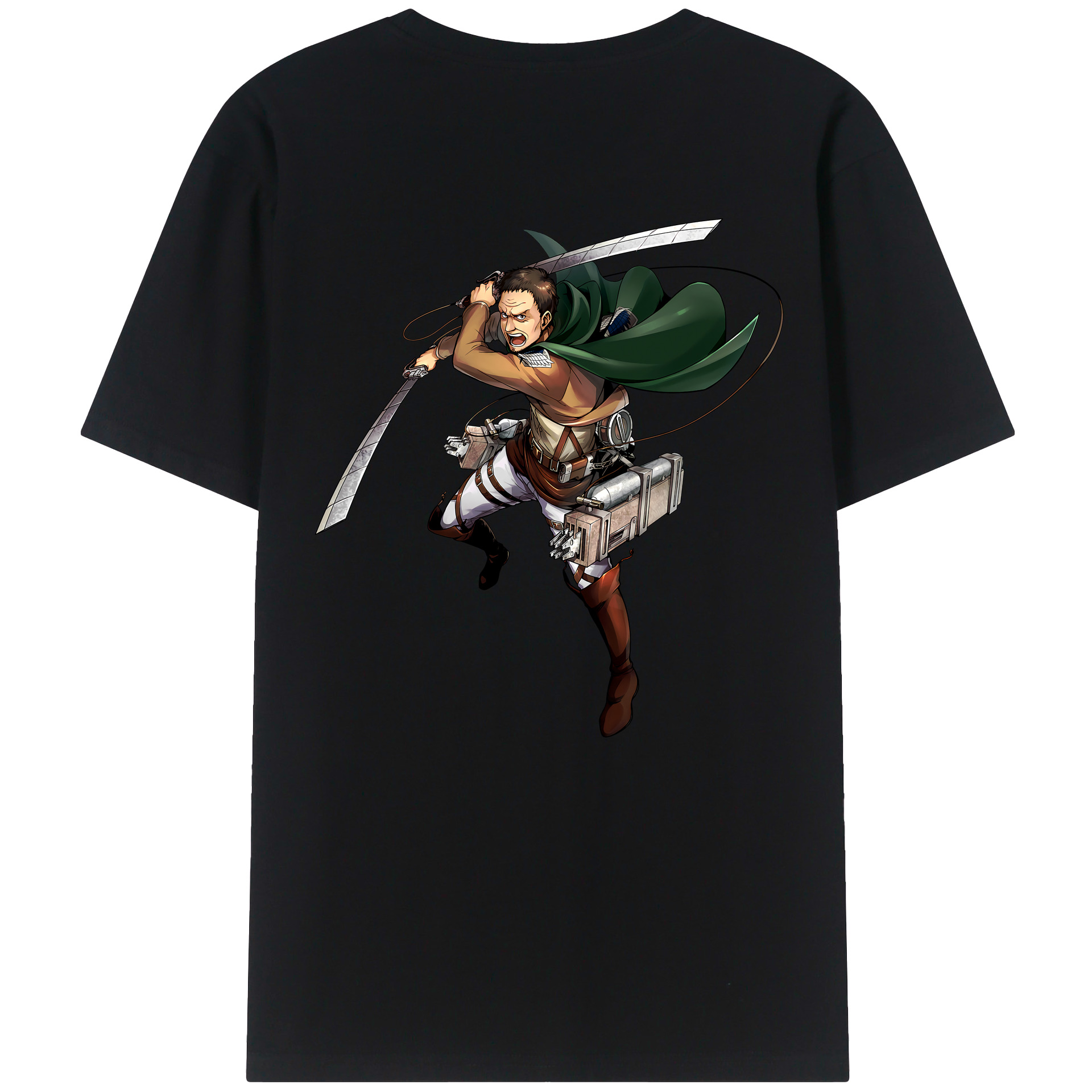 （画像用） 進撃の巨人 Attack on Titan 綿100％ メンズ半袖Tシャツ（バックプリント） 通気性