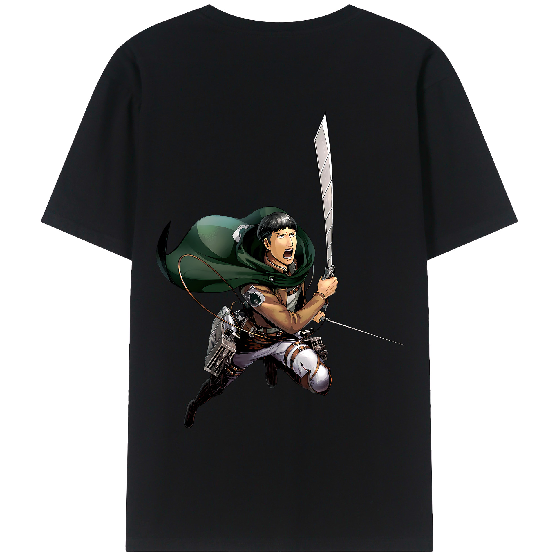（画像用） 進撃の巨人 Attack on Titan 綿100％ メンズ半袖Tシャツ（バックプリント） 通気性
