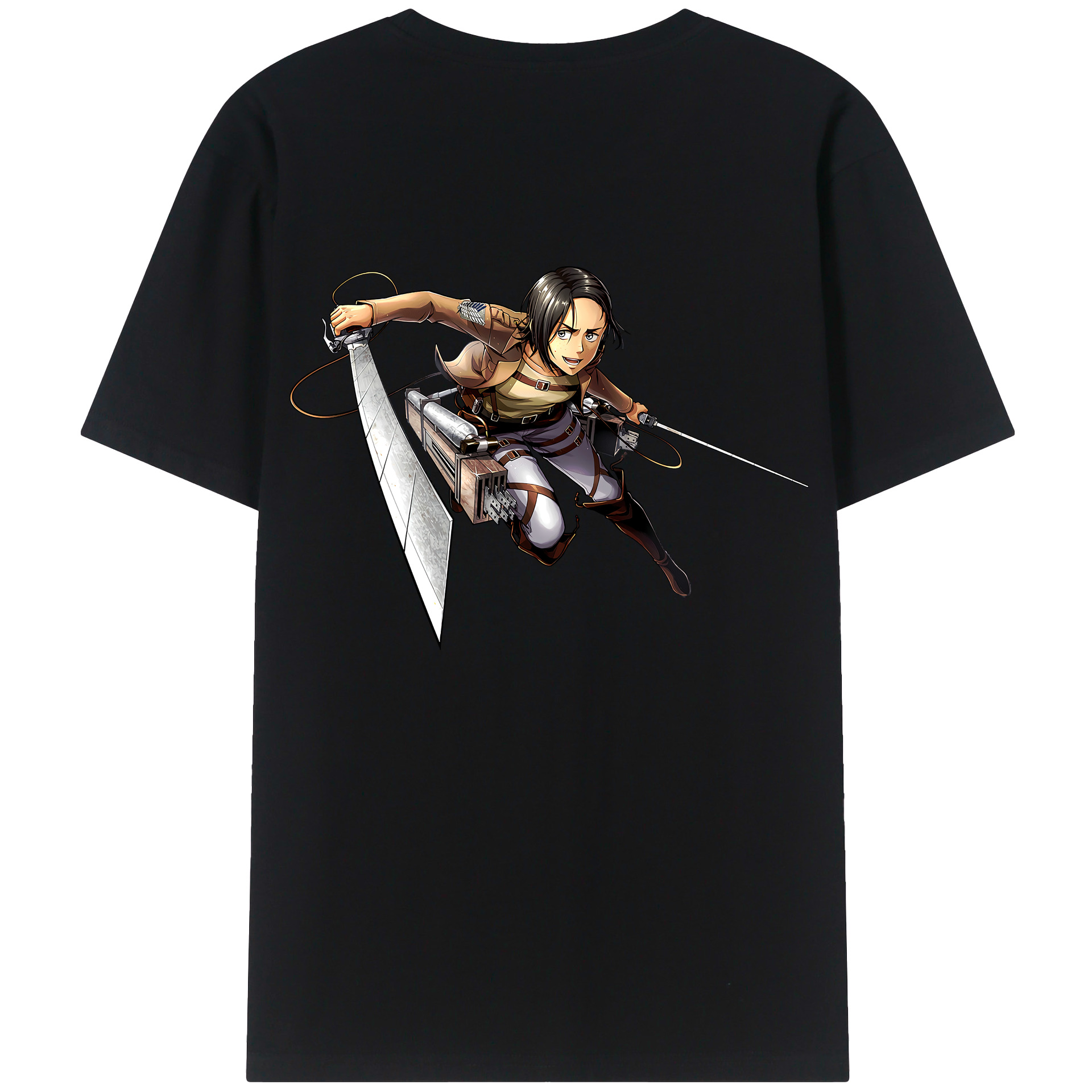 （画像用） 進撃の巨人 Attack on Titan 綿100％ メンズ半袖Tシャツ（バックプリント） 通気性