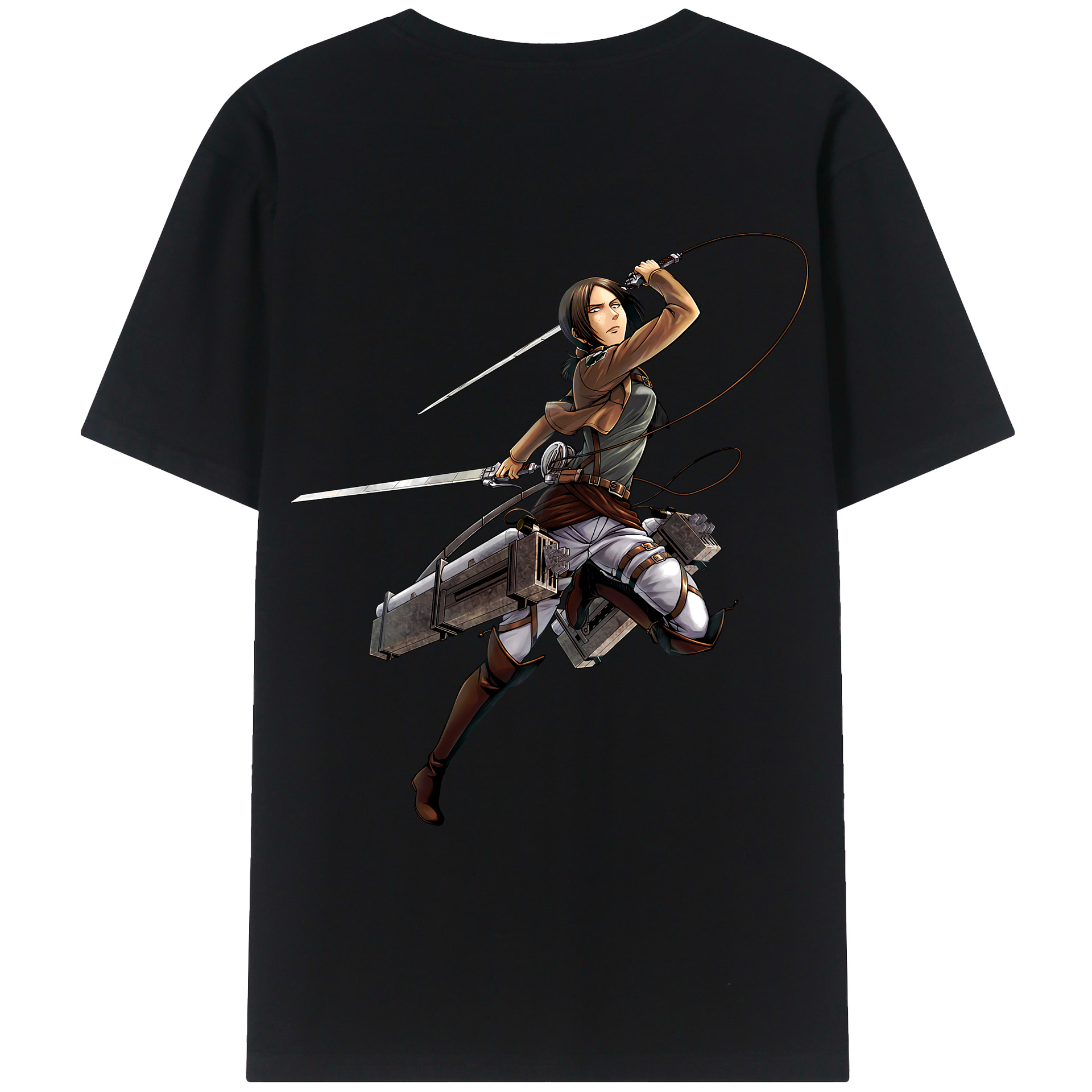（画像用） 進撃の巨人 Attack on Titan 綿100％ メンズ半袖Tシャツ（バックプリント） 通気性