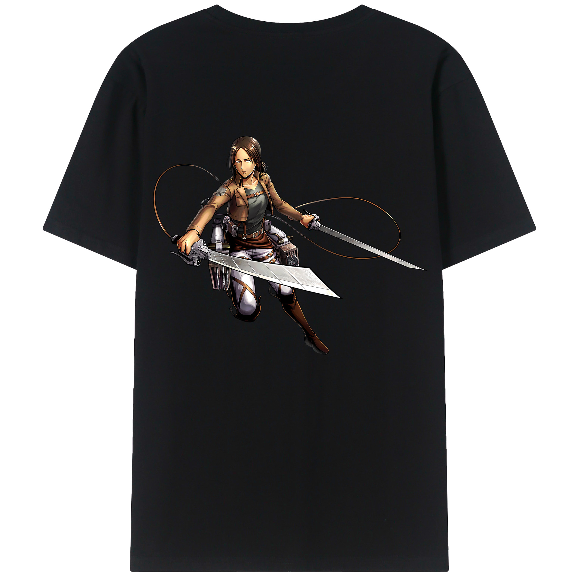 （画像用） 進撃の巨人 Attack on Titan 綿100％ メンズ半袖Tシャツ（バックプリント） 通気性