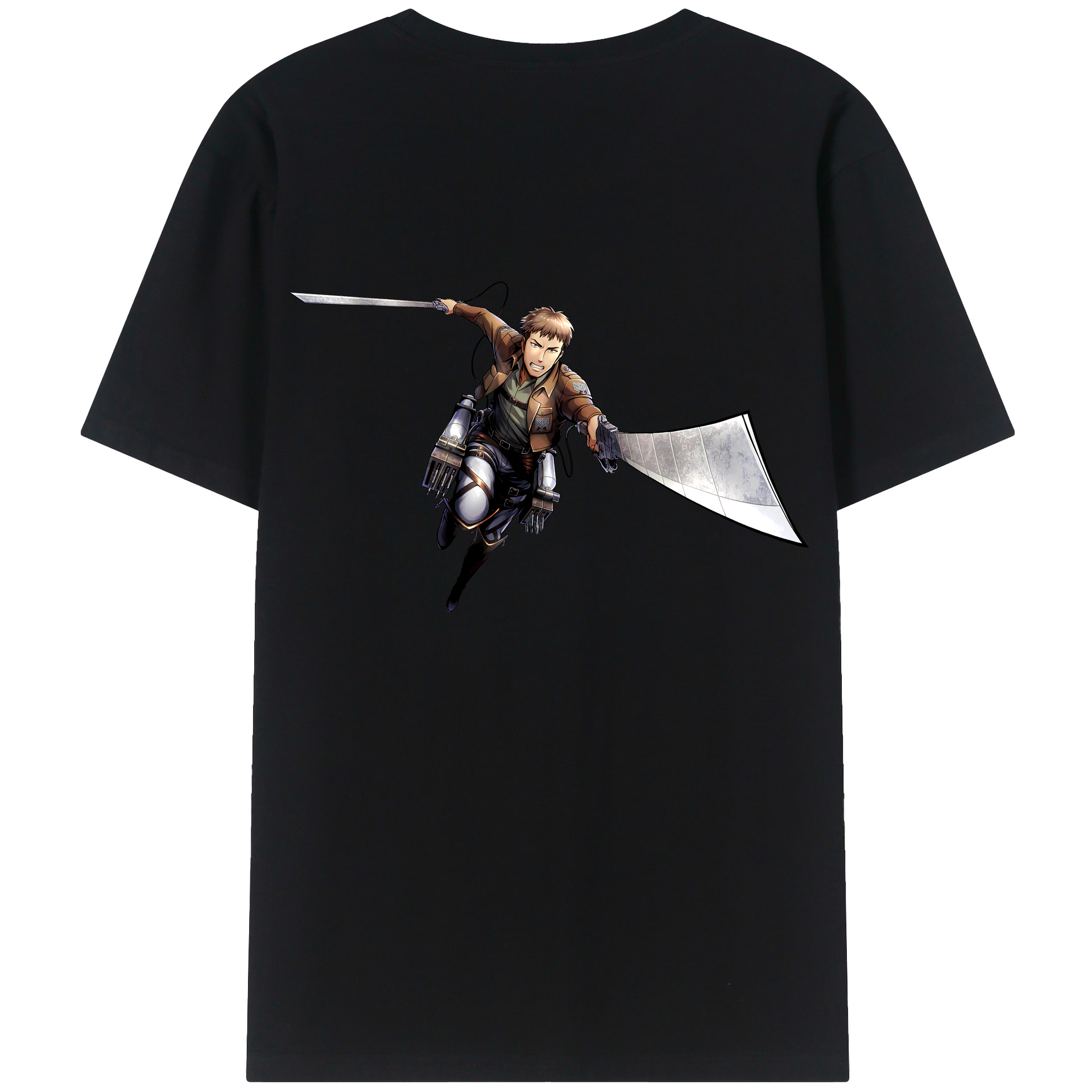 （画像用） 進撃の巨人 Attack on Titan 綿100％ メンズ半袖Tシャツ（バックプリント） 通気性