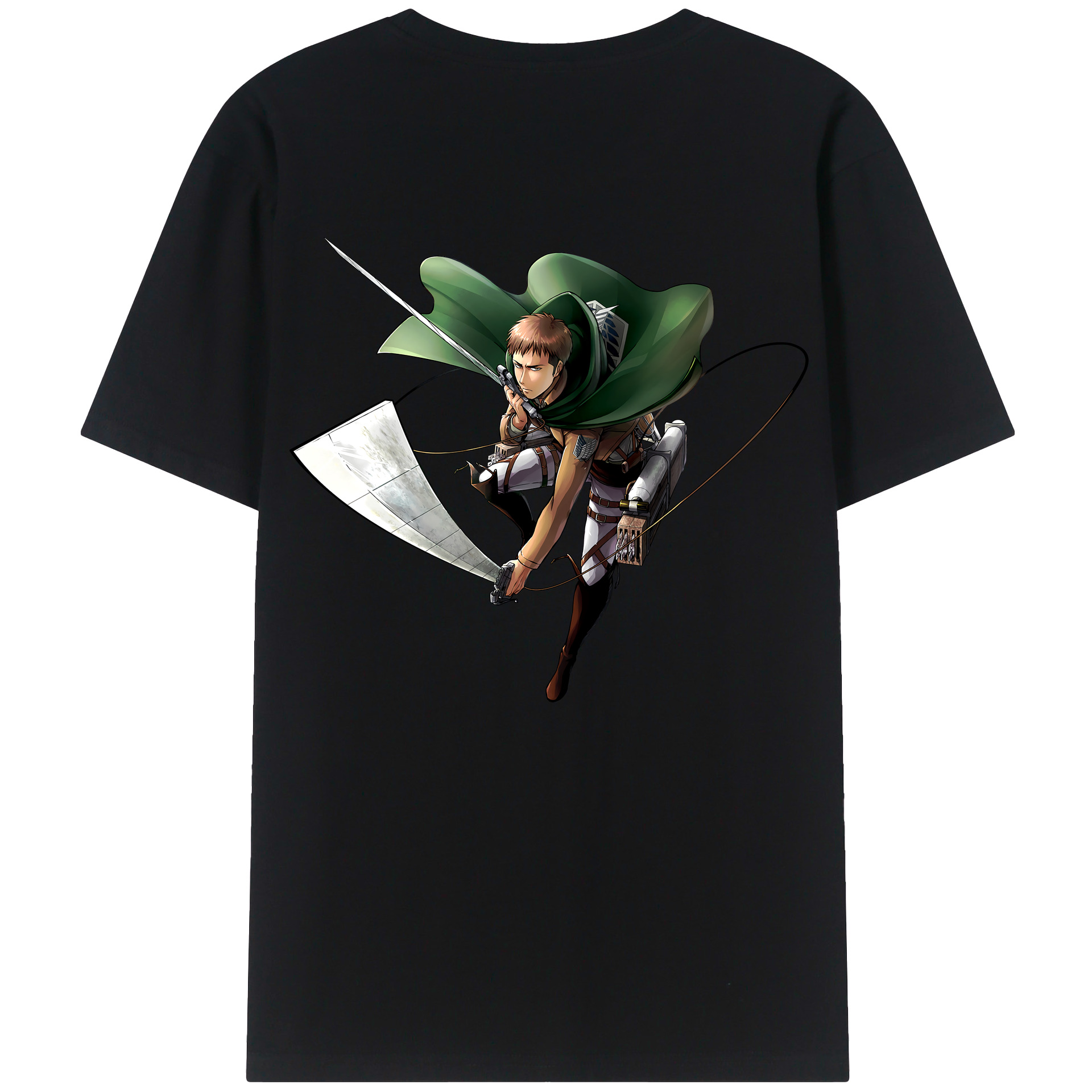 （画像用） 進撃の巨人 Attack on Titan 綿100％ メンズ半袖Tシャツ（バックプリント） 通気性