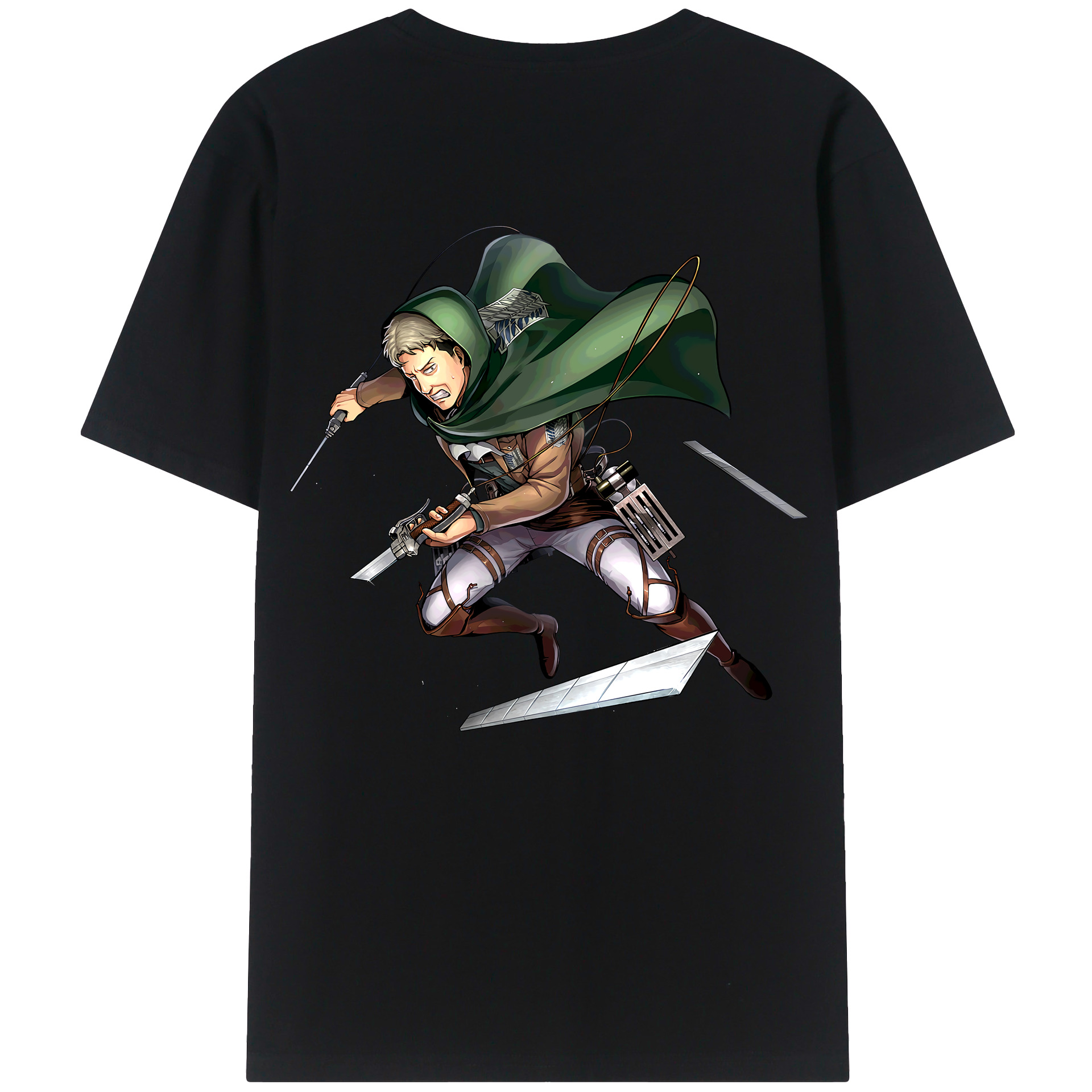 （画像用） 進撃の巨人 Attack on Titan 綿100％ メンズ半袖Tシャツ（バックプリント） 通気性