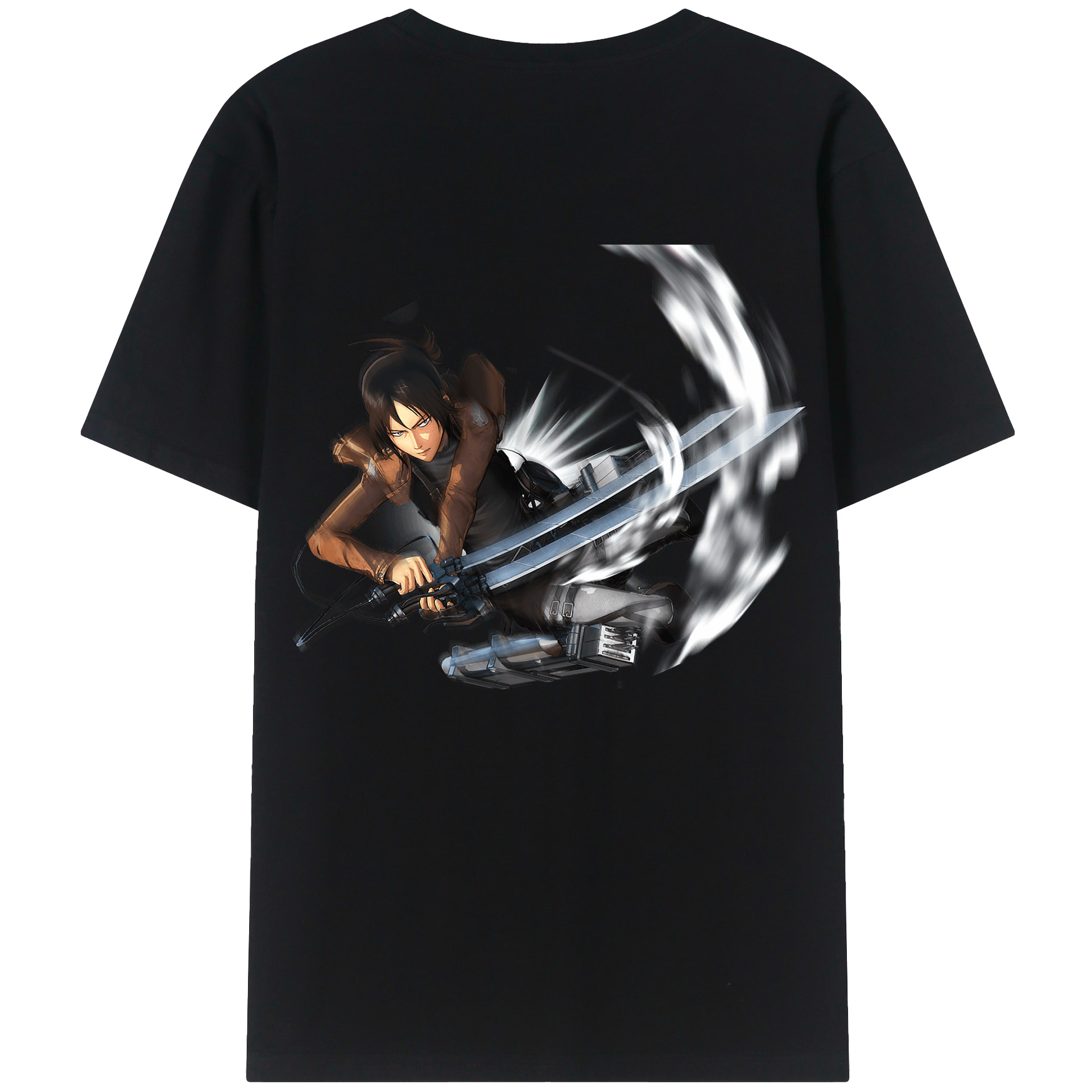 （画像用） 進撃の巨人 Attack on Titan 綿100％ メンズ半袖Tシャツ（バックプリント） 通気性