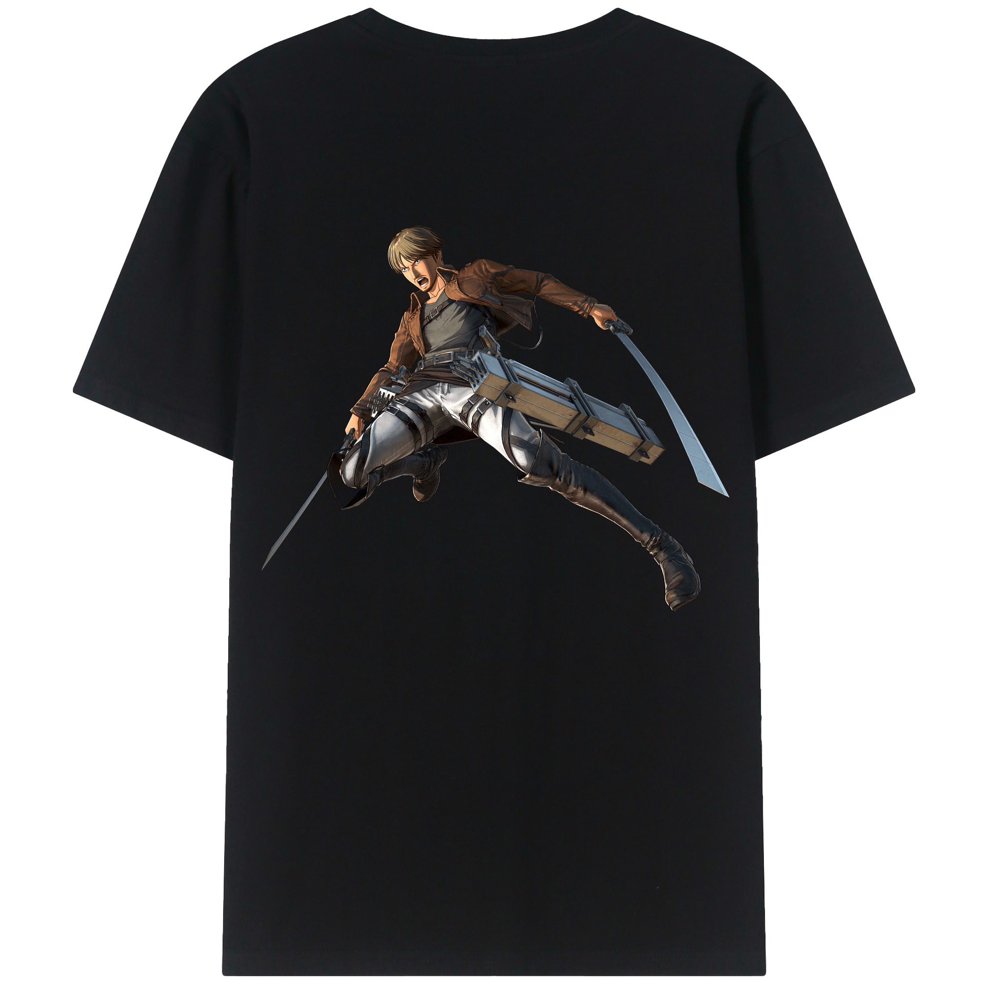 （画像用） 進撃の巨人 Attack on Titan 綿100％ メンズ半袖Tシャツ（バックプリント） 通気性