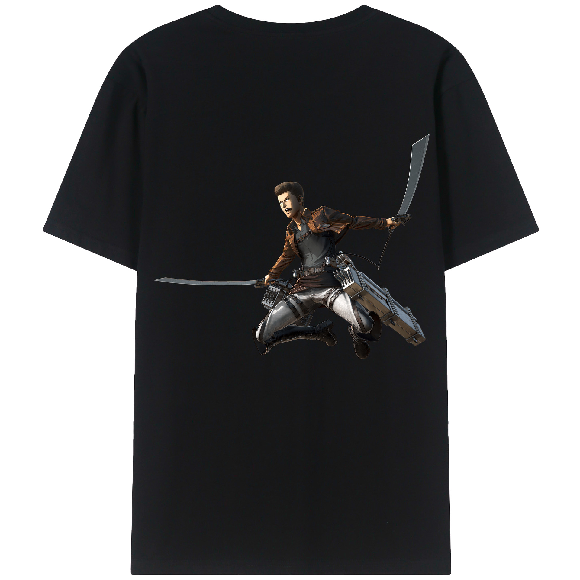 （画像用） 進撃の巨人 Attack on Titan 綿100％ メンズ半袖Tシャツ（バックプリント） 通気性
