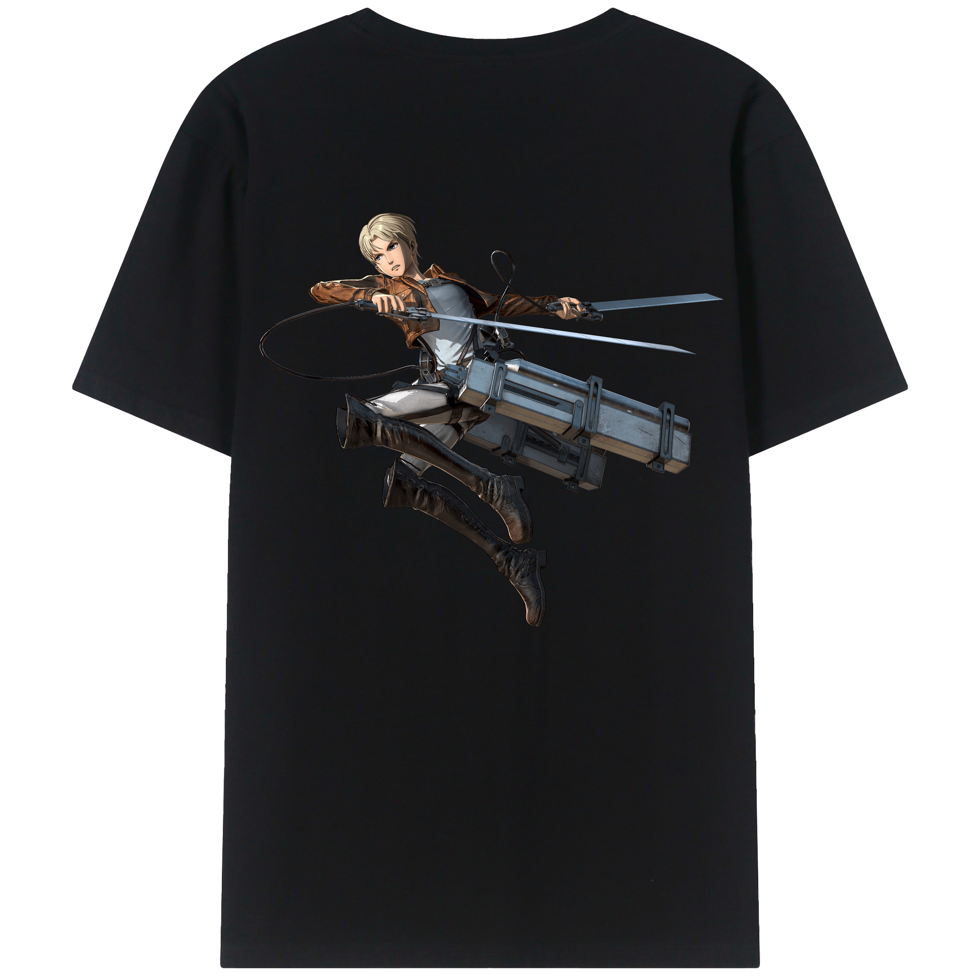 （画像用） 進撃の巨人 Attack on Titan 綿100％ メンズ半袖Tシャツ（バックプリント） 通気性