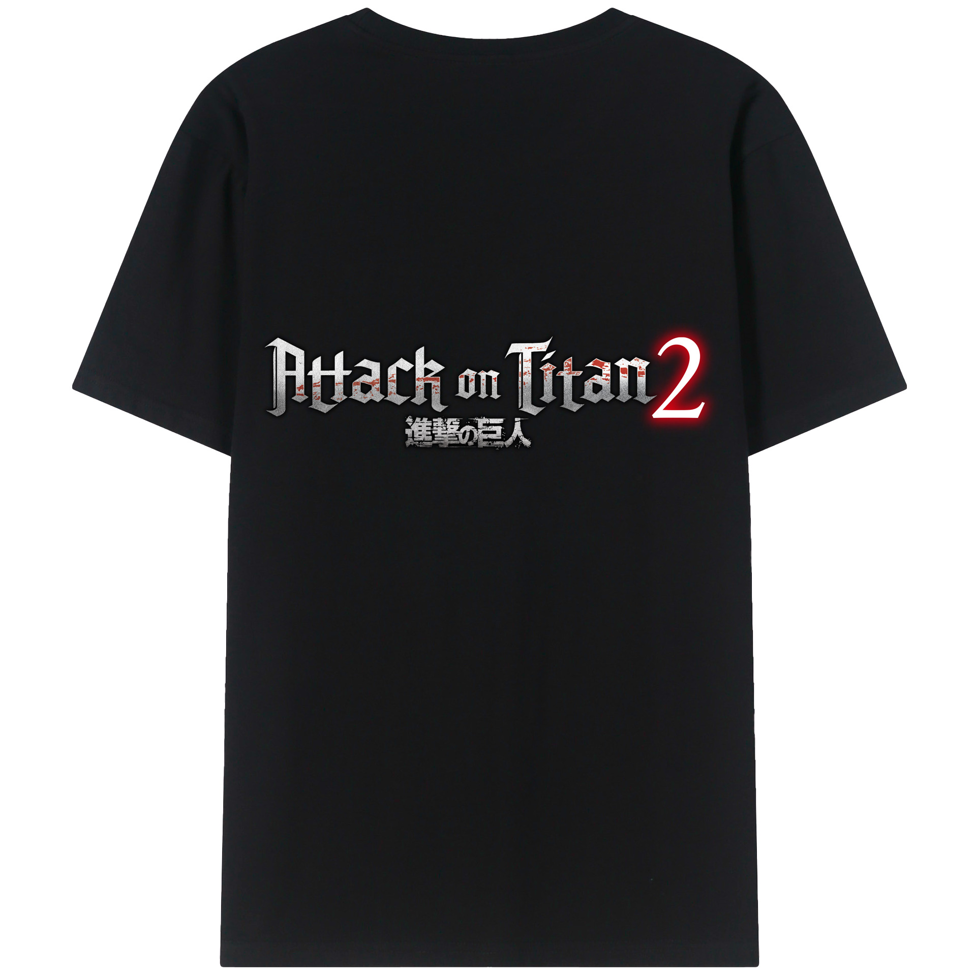 （画像用） 進撃の巨人 Attack on Titan 綿100％ メンズ半袖Tシャツ（バックプリント） 通気性