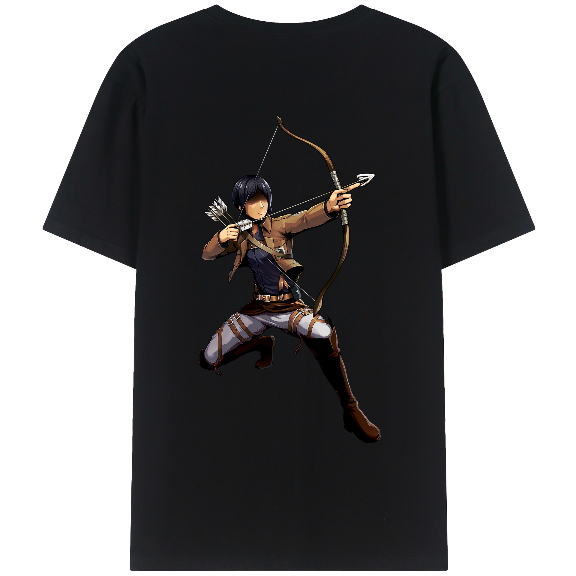 （画像用） 進撃の巨人 Attack on Titan 綿100％ メンズ半袖Tシャツ（バックプリント） 通気性