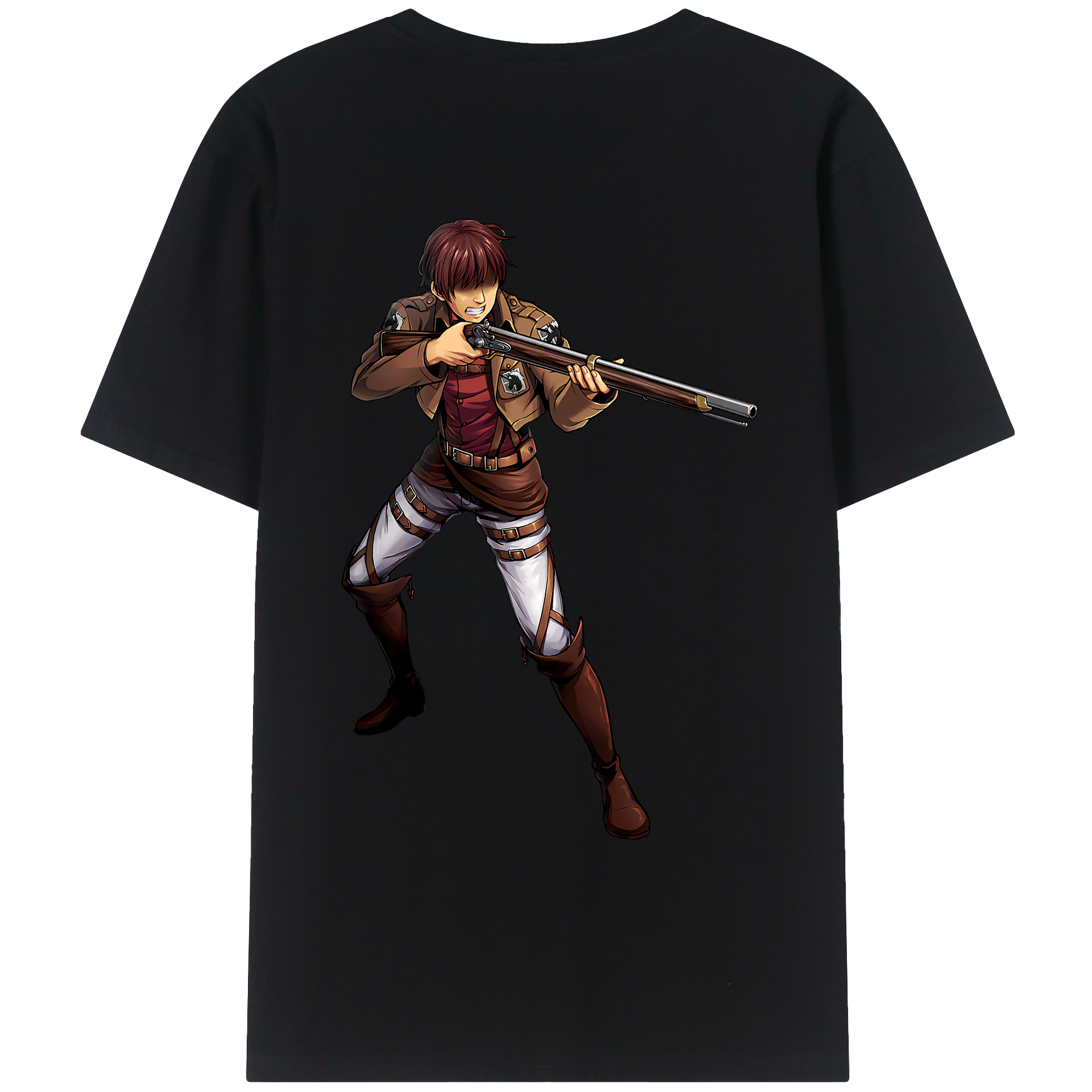 （画像用） 進撃の巨人 Attack on Titan 綿100％ メンズ半袖Tシャツ（バックプリント） 通気性