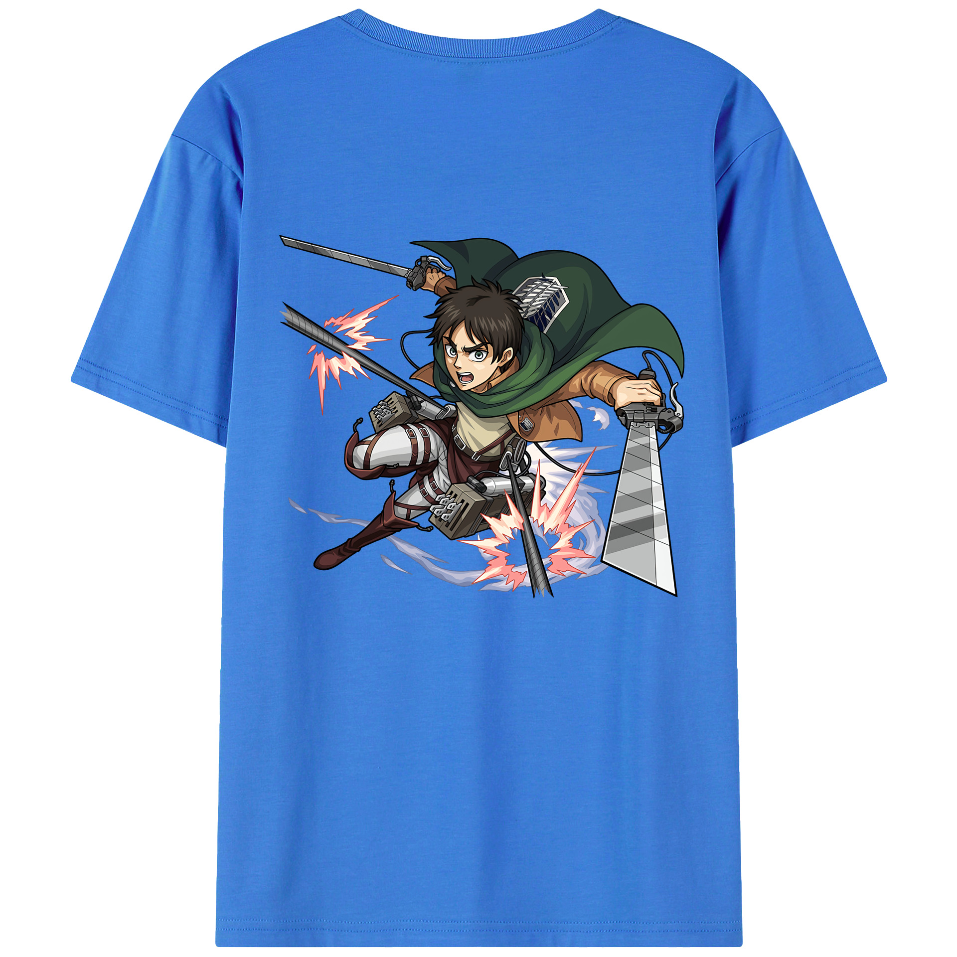 （画像用） 進撃の巨人 エレン･イェーガー Attack on Titan Eren Jäger 綿100％ メンズ半袖Tシャツ（バックプリント） 通気性