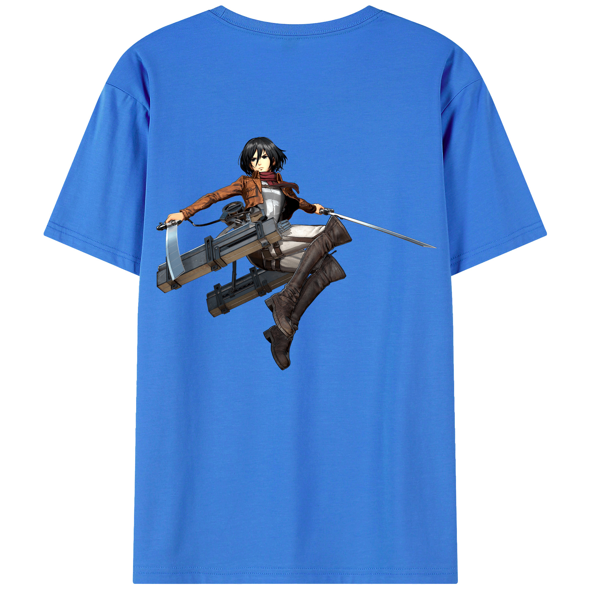 （画像用） 進撃の巨人 ミカサ·アッカーマン Attack on Titan Mikasa Ackerman 綿100％ メンズ半袖Tシャツ（バックプリント） 通気性