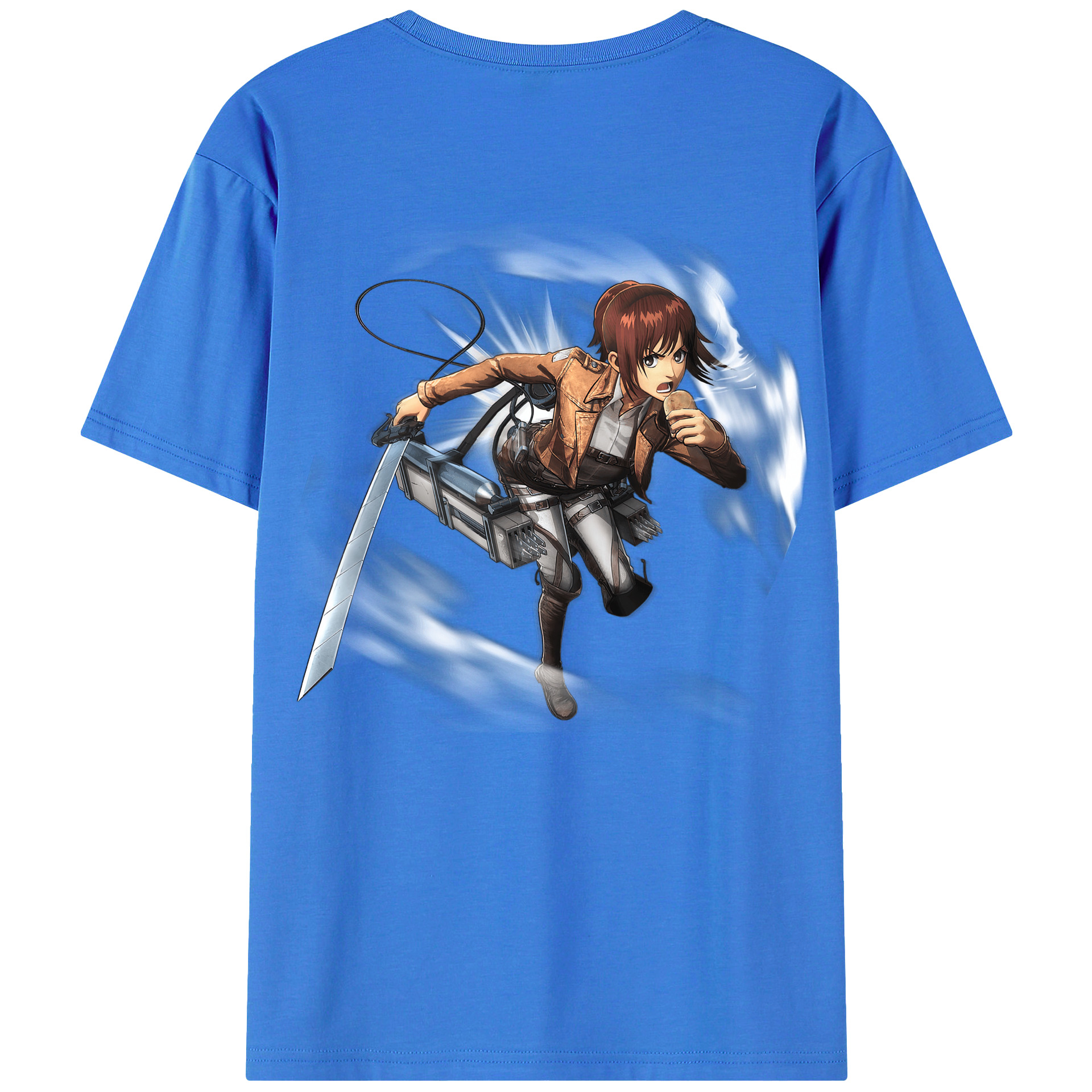 （画像用） 進撃の巨人 サシャ·ブラウス Attack on Titan Sasha Blaus 綿100％ メンズ半袖Tシャツ（バックプリント） 通気性