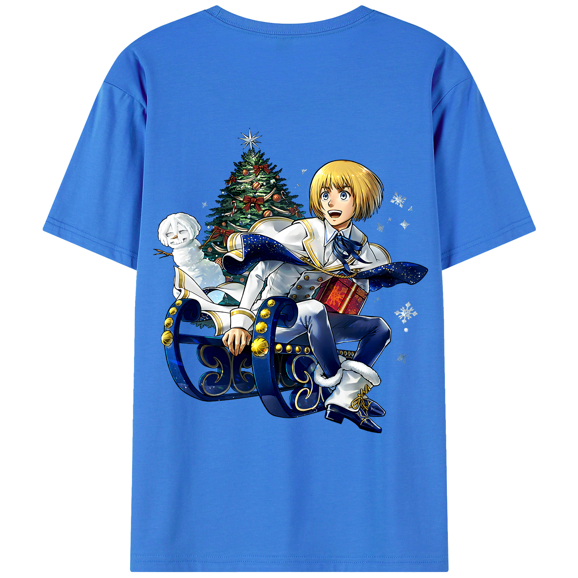 （画像用） 進撃の巨人 アルミン·アルレルト Attack on Titan Armin Arlert 綿100％ メンズ半袖Tシャツ（バックプリント） 通気性