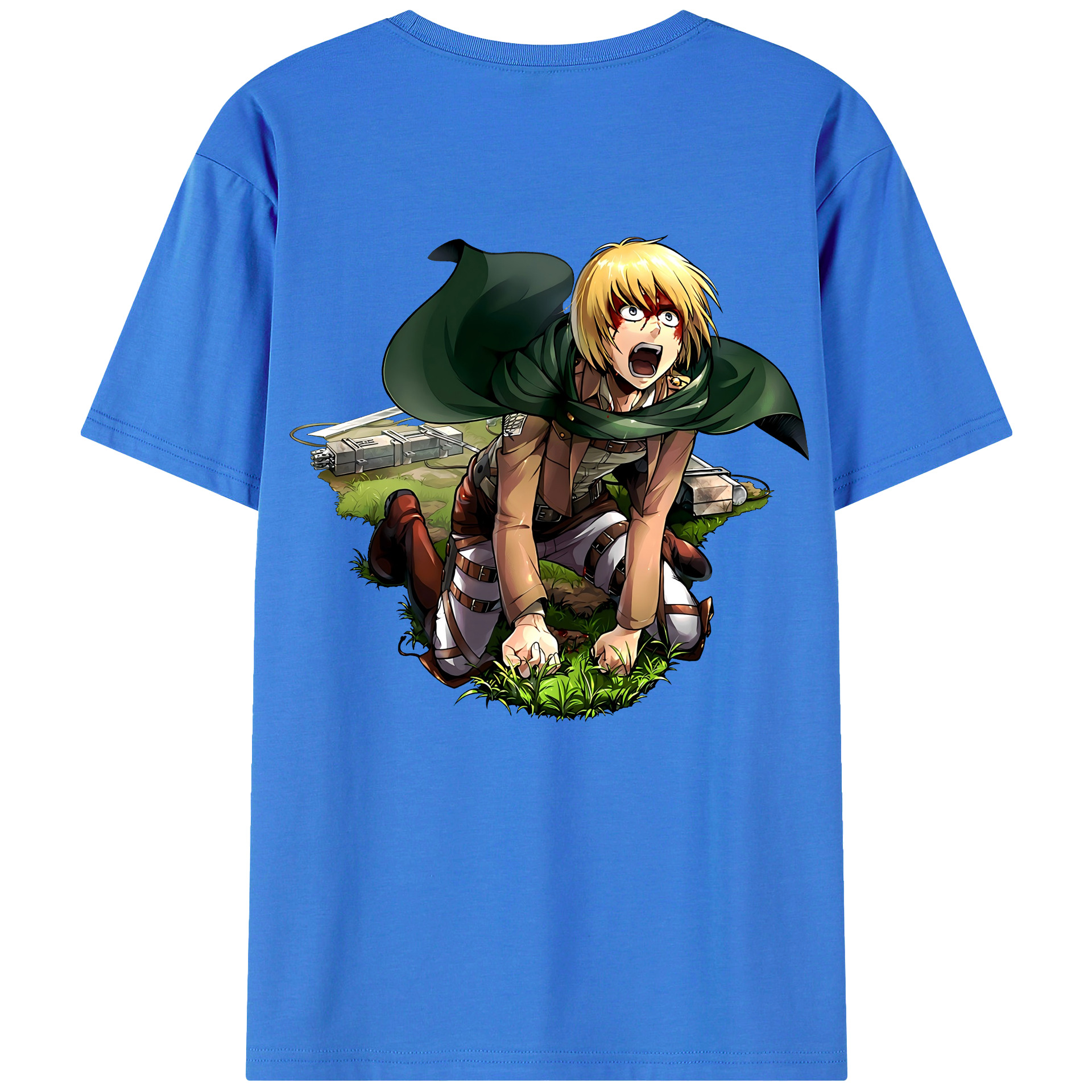 （画像用） 進撃の巨人 アルミン·アルレルト Attack on Titan Armin Arlert 綿100％ メンズ半袖Tシャツ（バックプリント） 通気性