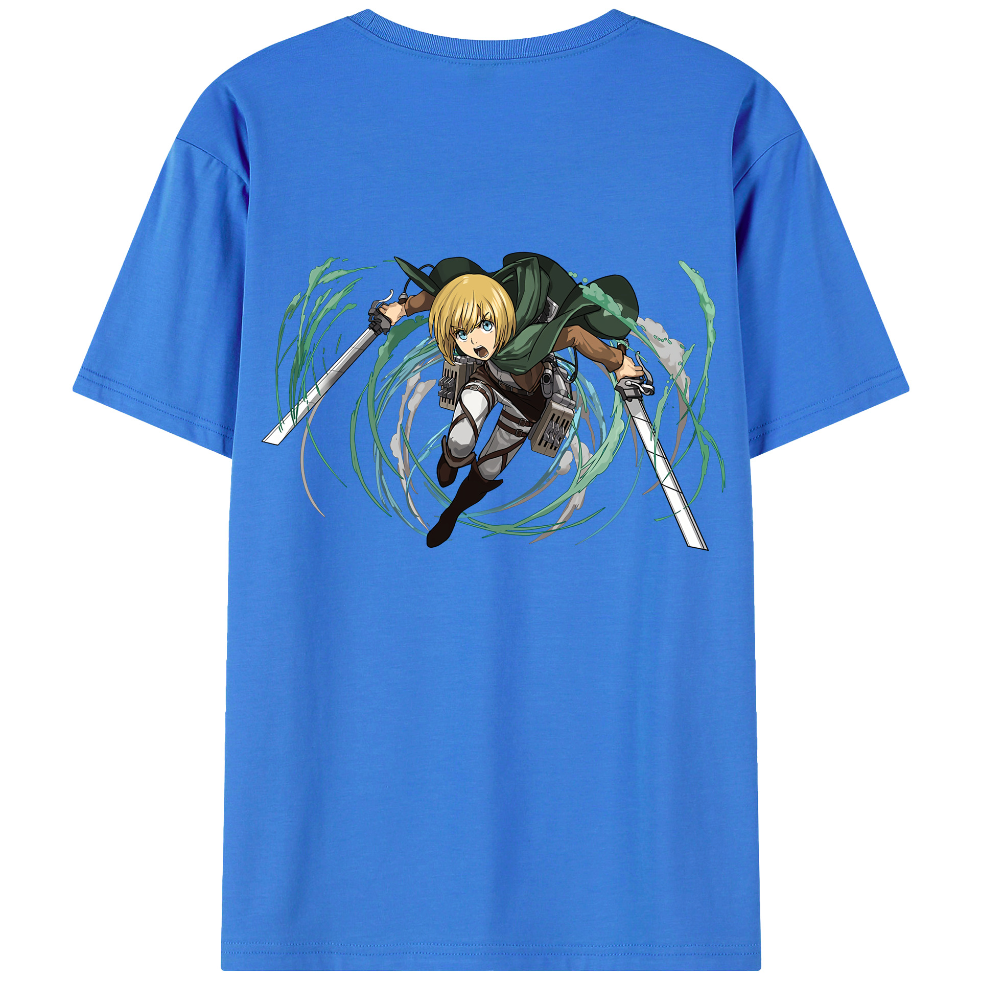 （画像用） 進撃の巨人 アルミン·アルレルト Attack on Titan Armin Arlert 綿100％ メンズ半袖Tシャツ（バックプリント） 通気性