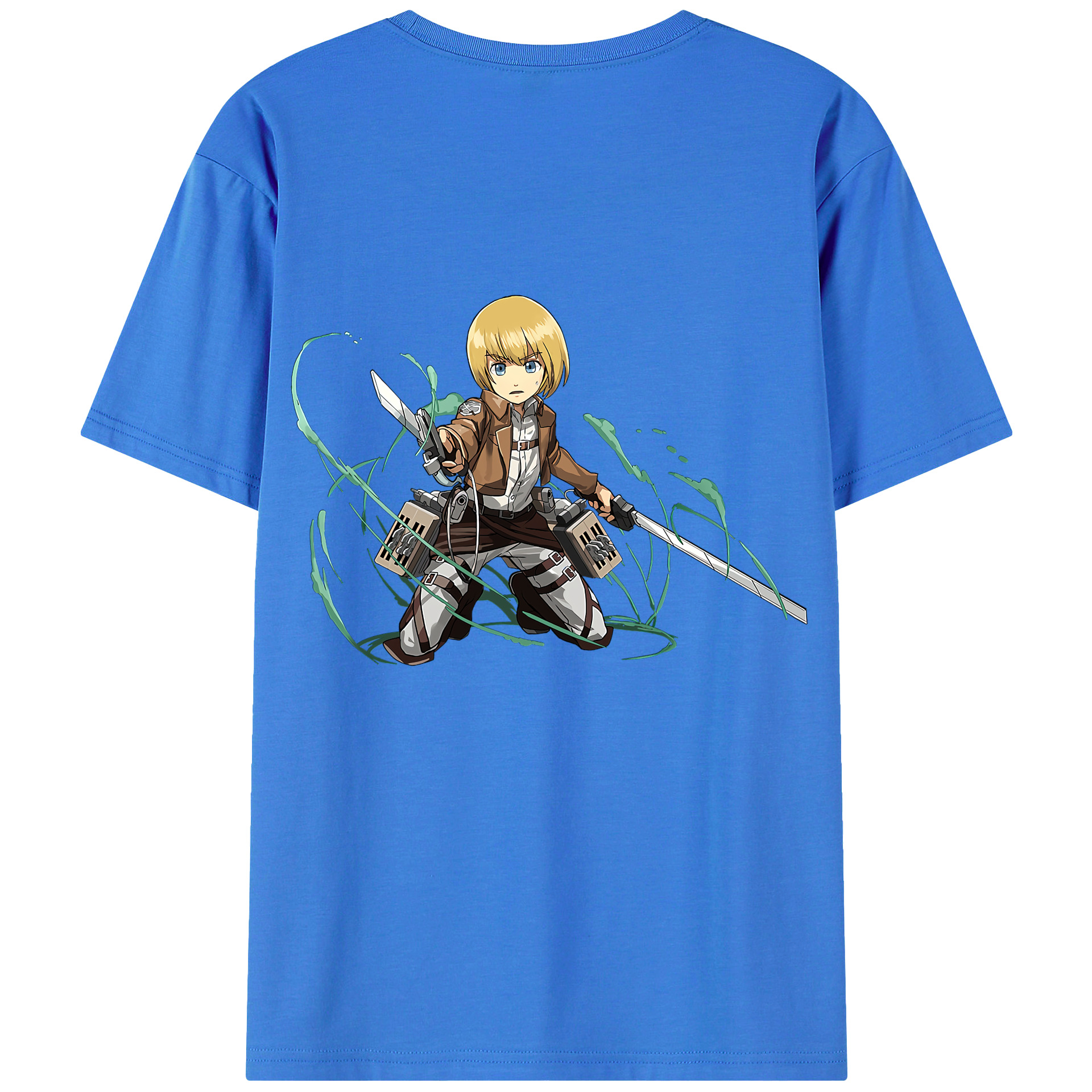 （画像用） 進撃の巨人 アルミン·アルレルト Attack on Titan Armin Arlert 綿100％ メンズ半袖Tシャツ（バックプリント） 通気性