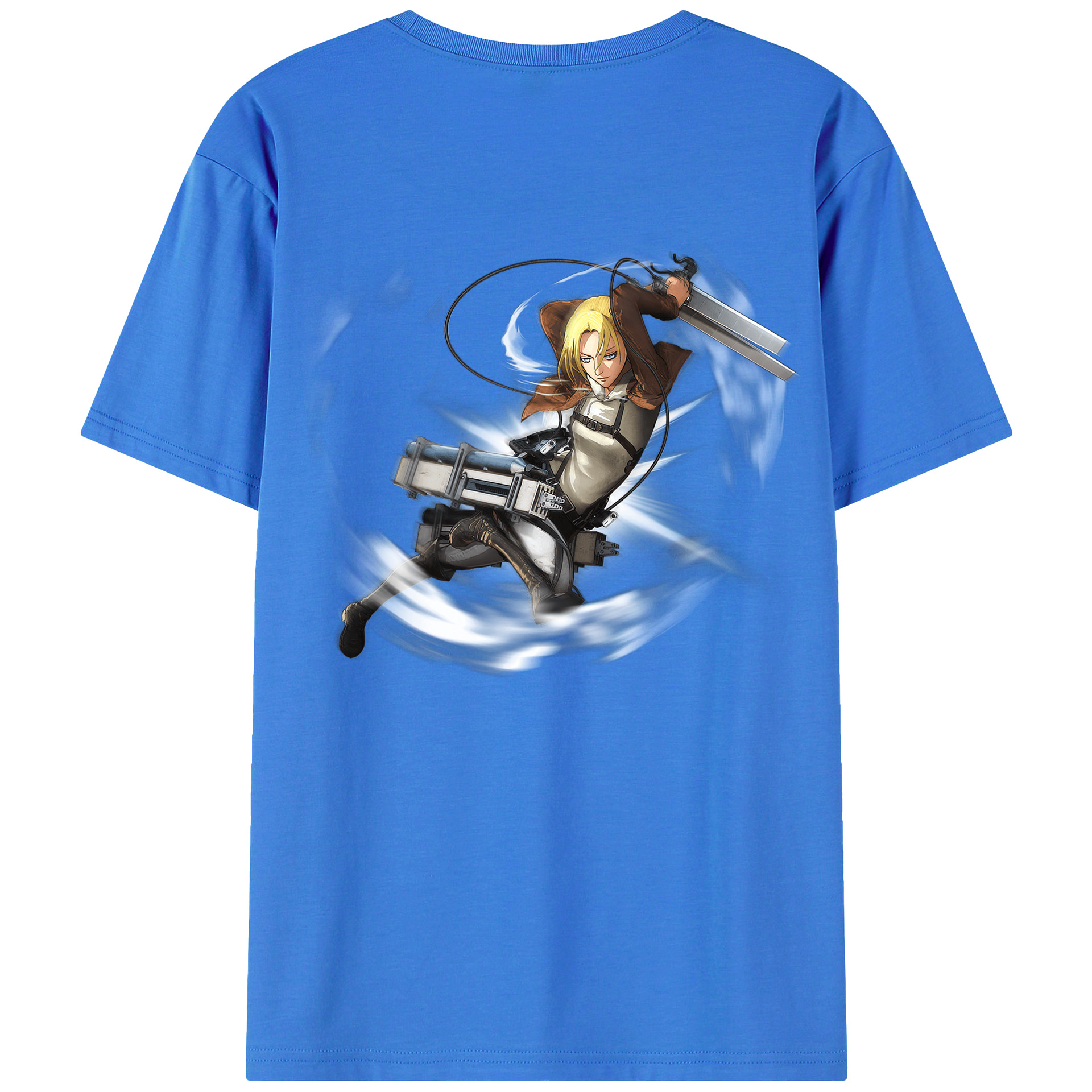 （画像用） 進撃の巨人 アニ・レオンハート Attack on Titan Annie Leonhart 綿100％ メンズ半袖Tシャツ（バックプリント） 通気性