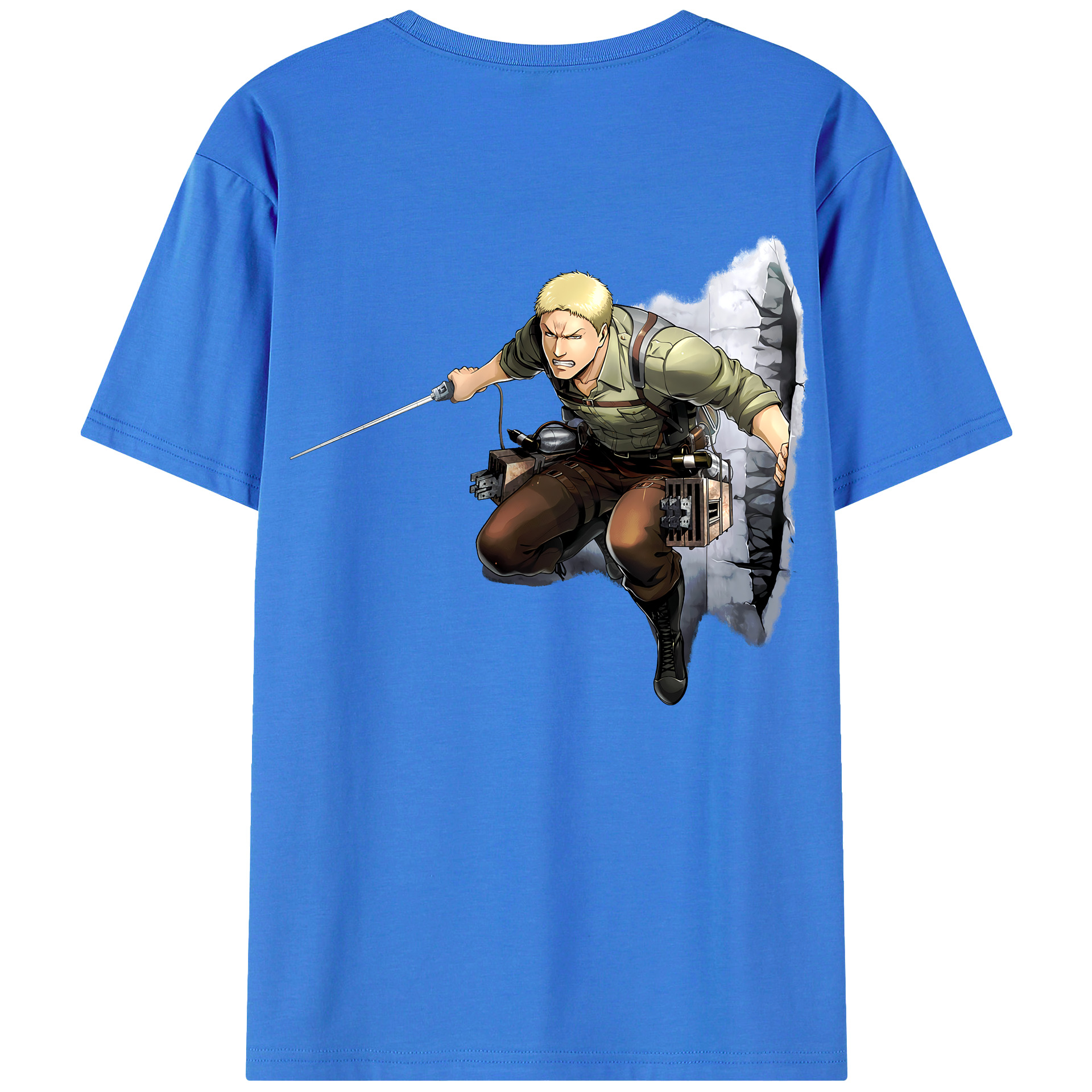 （画像用） 進撃の巨人 ライナー・ブラウン Attack on Titan Reiner Braun 綿100％ メンズ半袖Tシャツ（バックプリント） 通気性