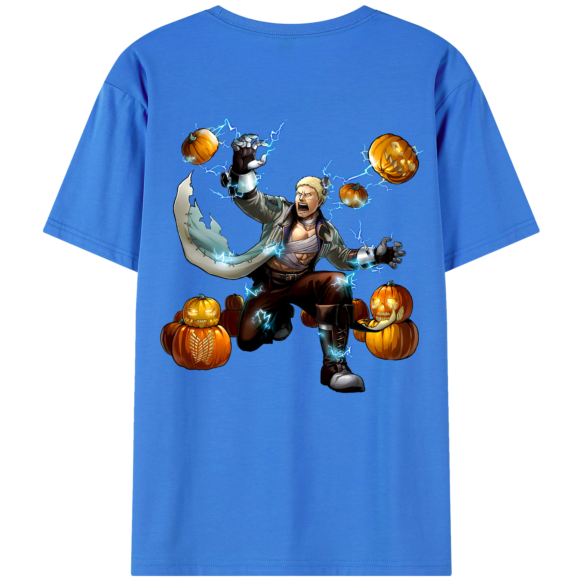 （画像用） 進撃の巨人 ライナー・ブラウン Attack on Titan Reiner Braun 綿100％ メンズ半袖Tシャツ（バックプリント） 通気性