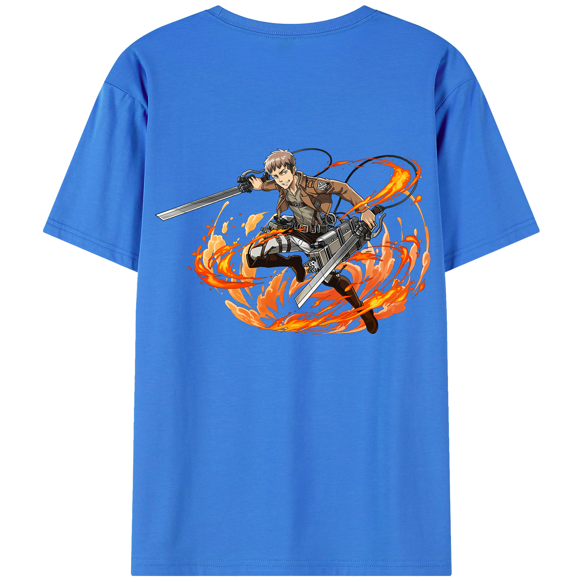 （画像用） 進撃の巨人 ジャン・キルシュタイン Attack on Titan Jean Kirstein 綿100％ メンズ半袖Tシャツ（バックプリント） 通気性