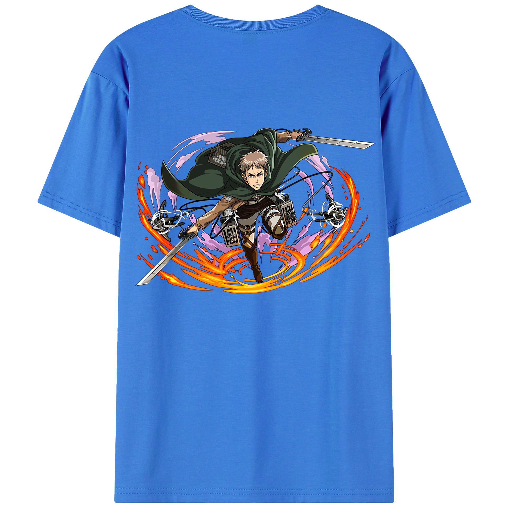 （画像用） 進撃の巨人 ジャン・キルシュタイン Attack on Titan Jean Kirstein 綿100％ メンズ半袖Tシャツ（バックプリント） 通気性