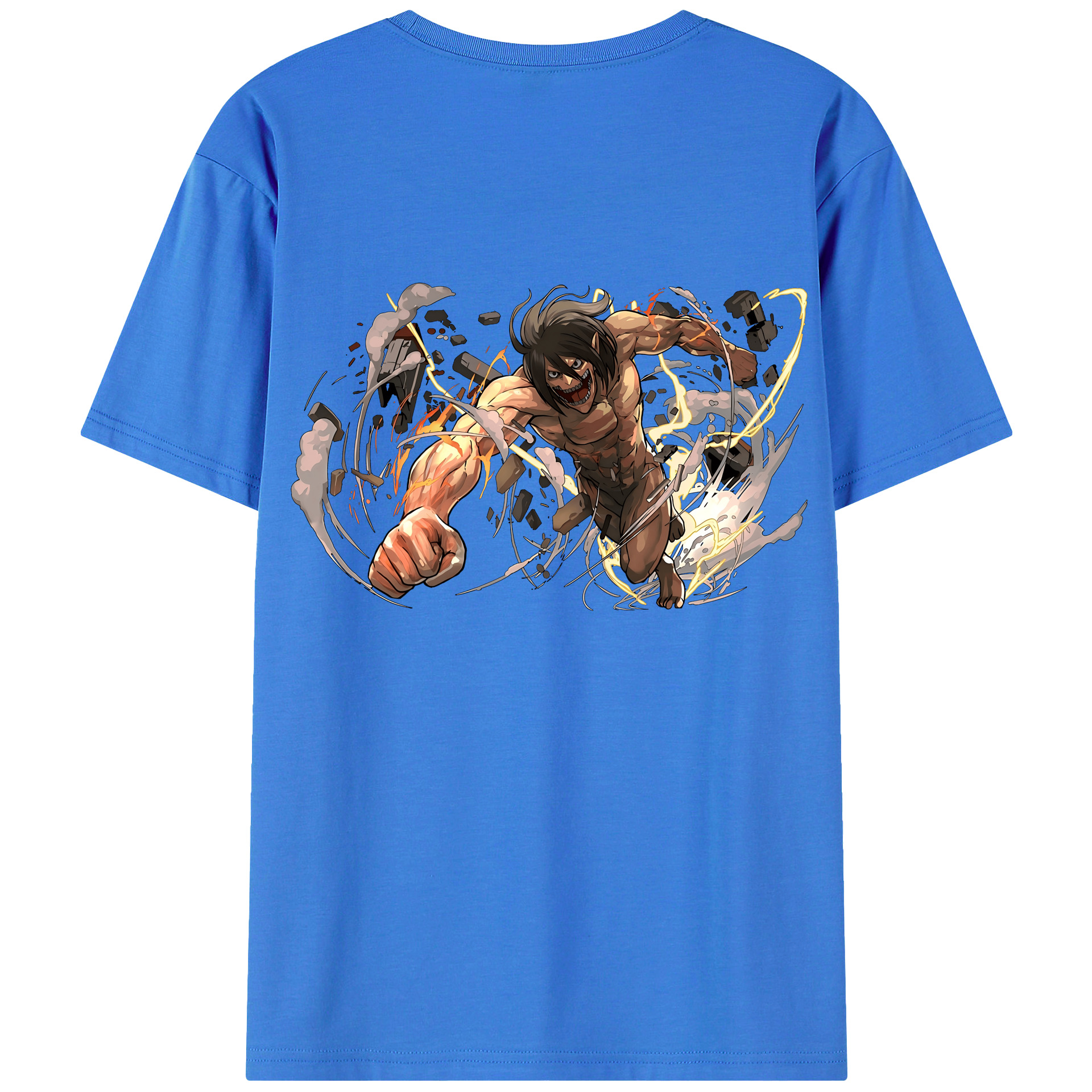 （画像用） 進撃の巨人 Attack on Titan 綿100％ メンズ半袖Tシャツ（バックプリント） 通気性