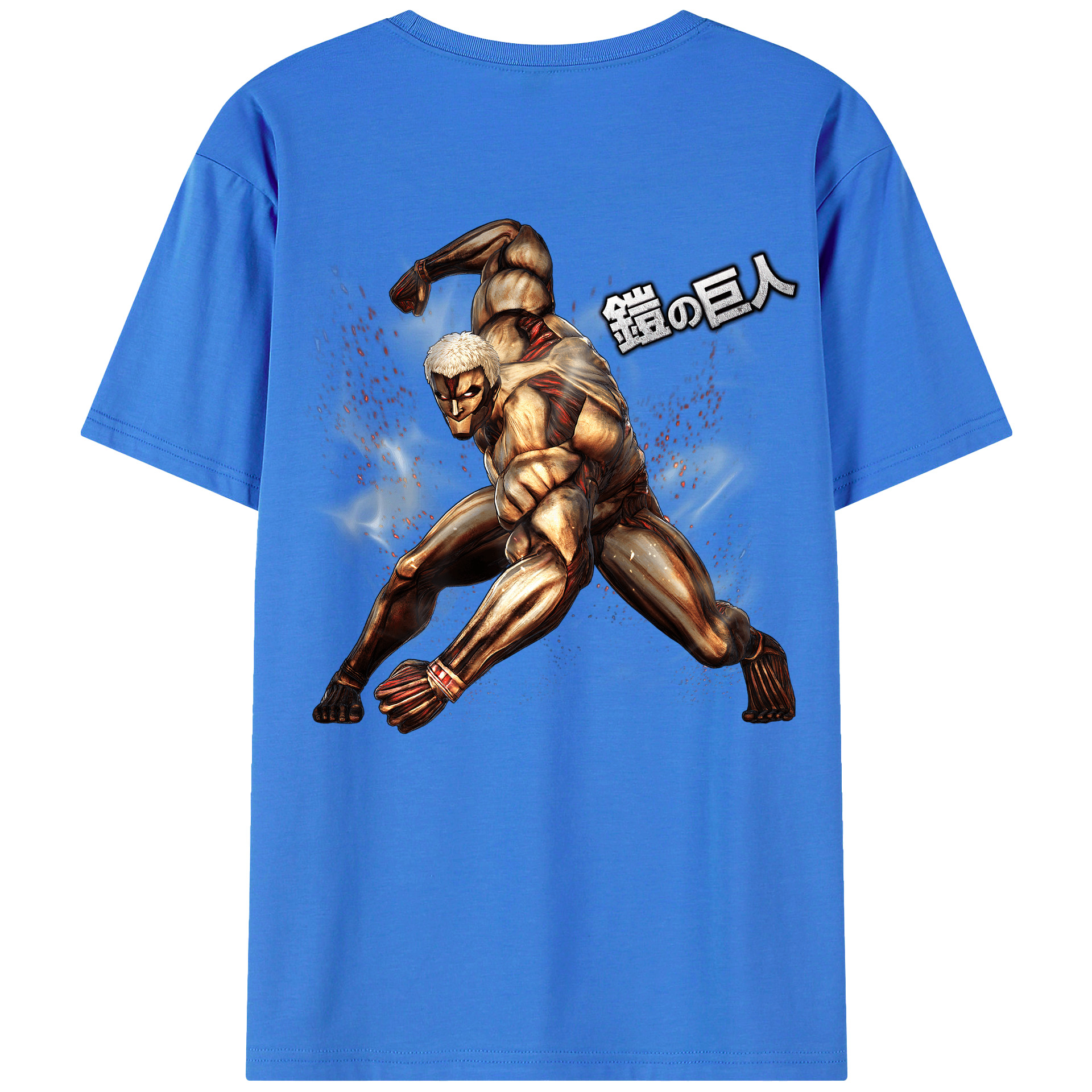 （画像用） 進撃の巨人 Attack on Titan 綿100％ メンズ半袖Tシャツ（バックプリント） 通気性