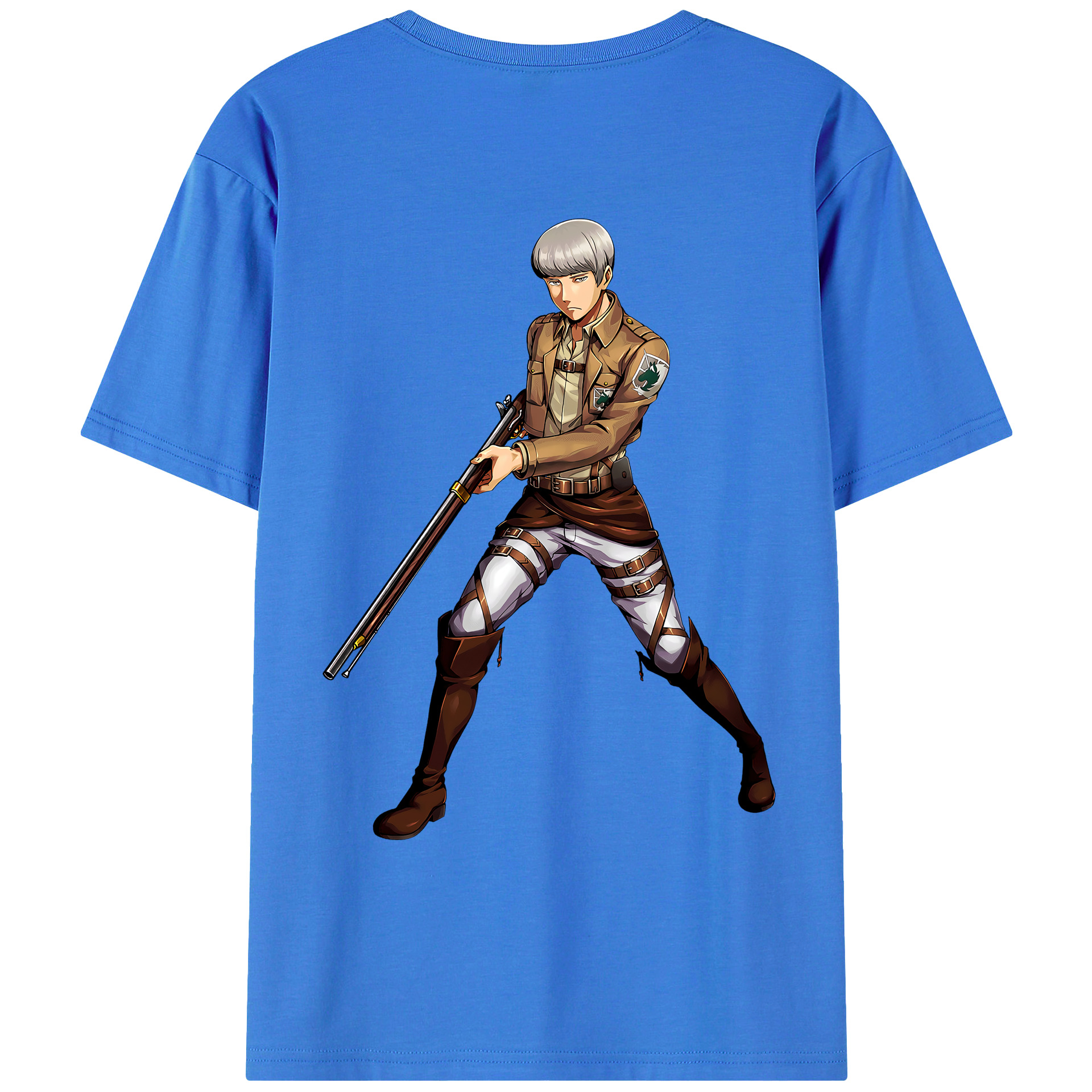 （画像用） 進撃の巨人 Attack on Titan 綿100％ メンズ半袖Tシャツ（バックプリント） 通気性