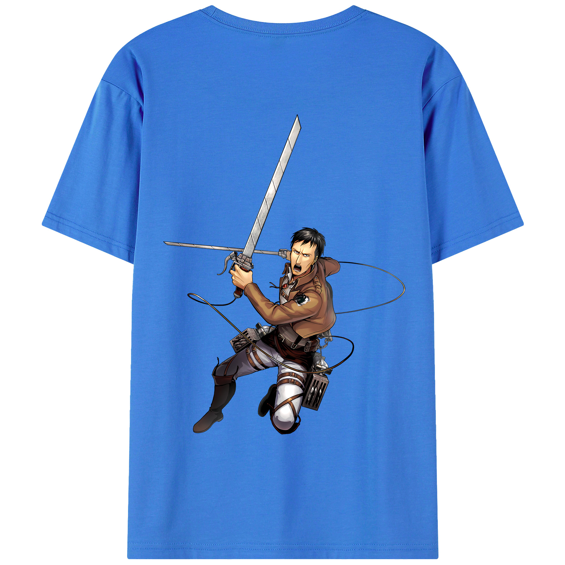 （画像用） 進撃の巨人 Attack on Titan 綿100％ メンズ半袖Tシャツ（バックプリント） 通気性