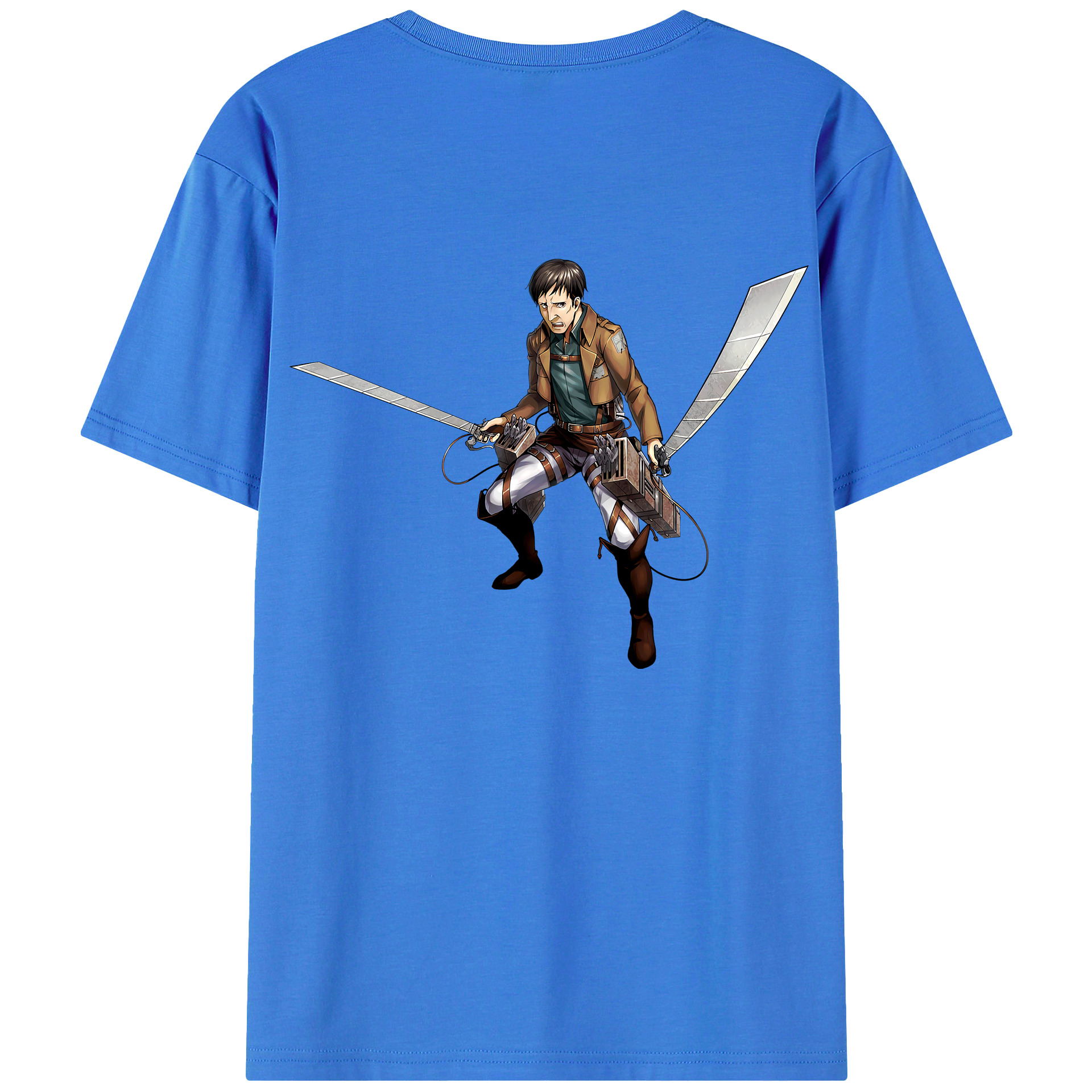 （画像用） 進撃の巨人 Attack on Titan 綿100％ メンズ半袖Tシャツ（バックプリント） 通気性