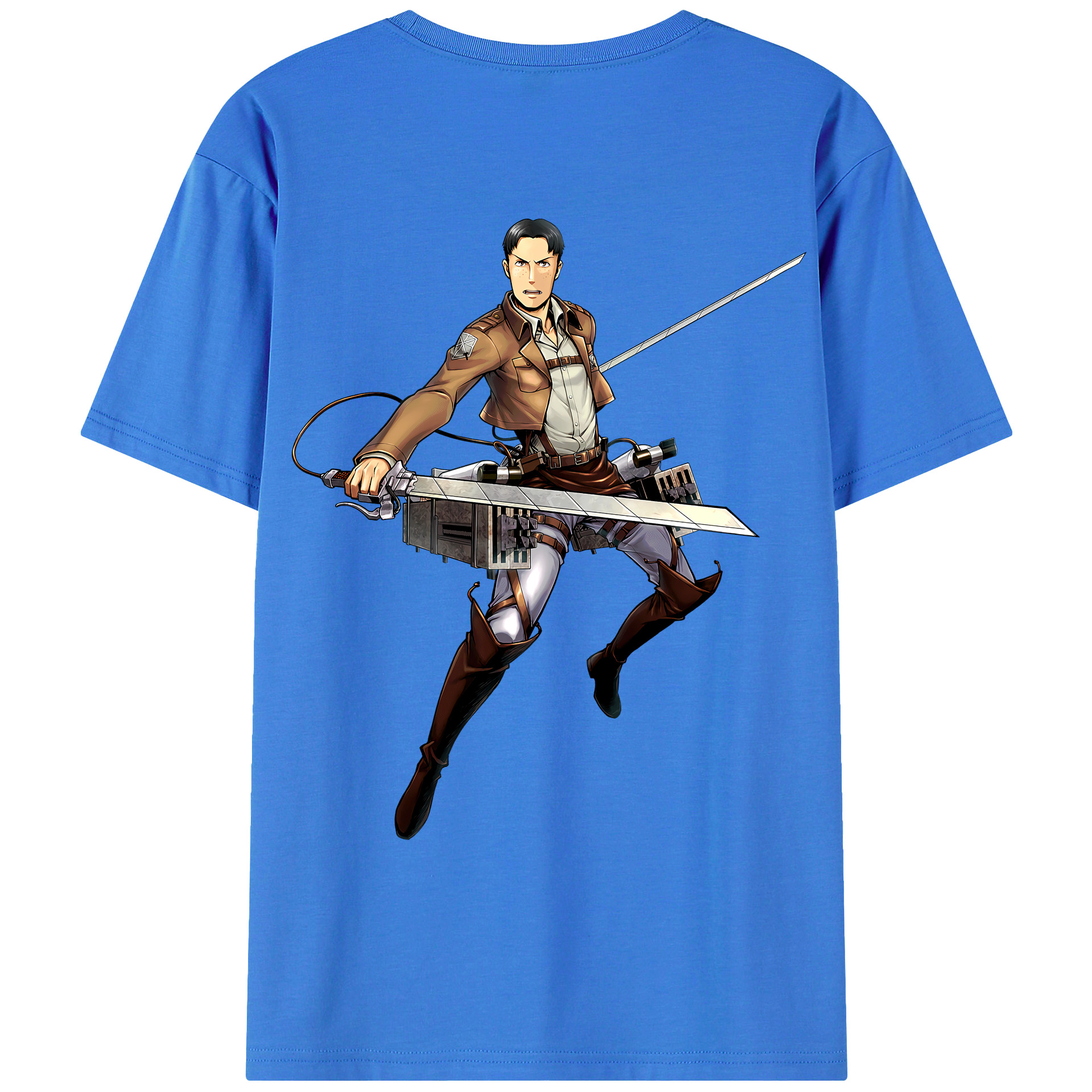 （画像用） 進撃の巨人 Attack on Titan 綿100％ メンズ半袖Tシャツ（バックプリント） 通気性