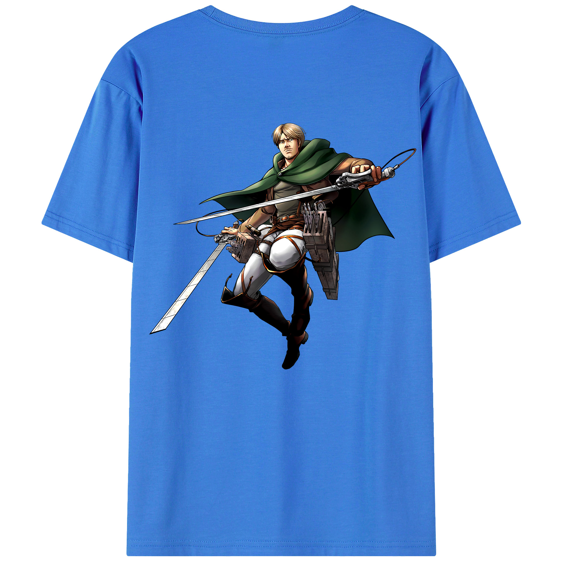 （画像用） 進撃の巨人 Attack on Titan 綿100％ メンズ半袖Tシャツ（バックプリント） 通気性