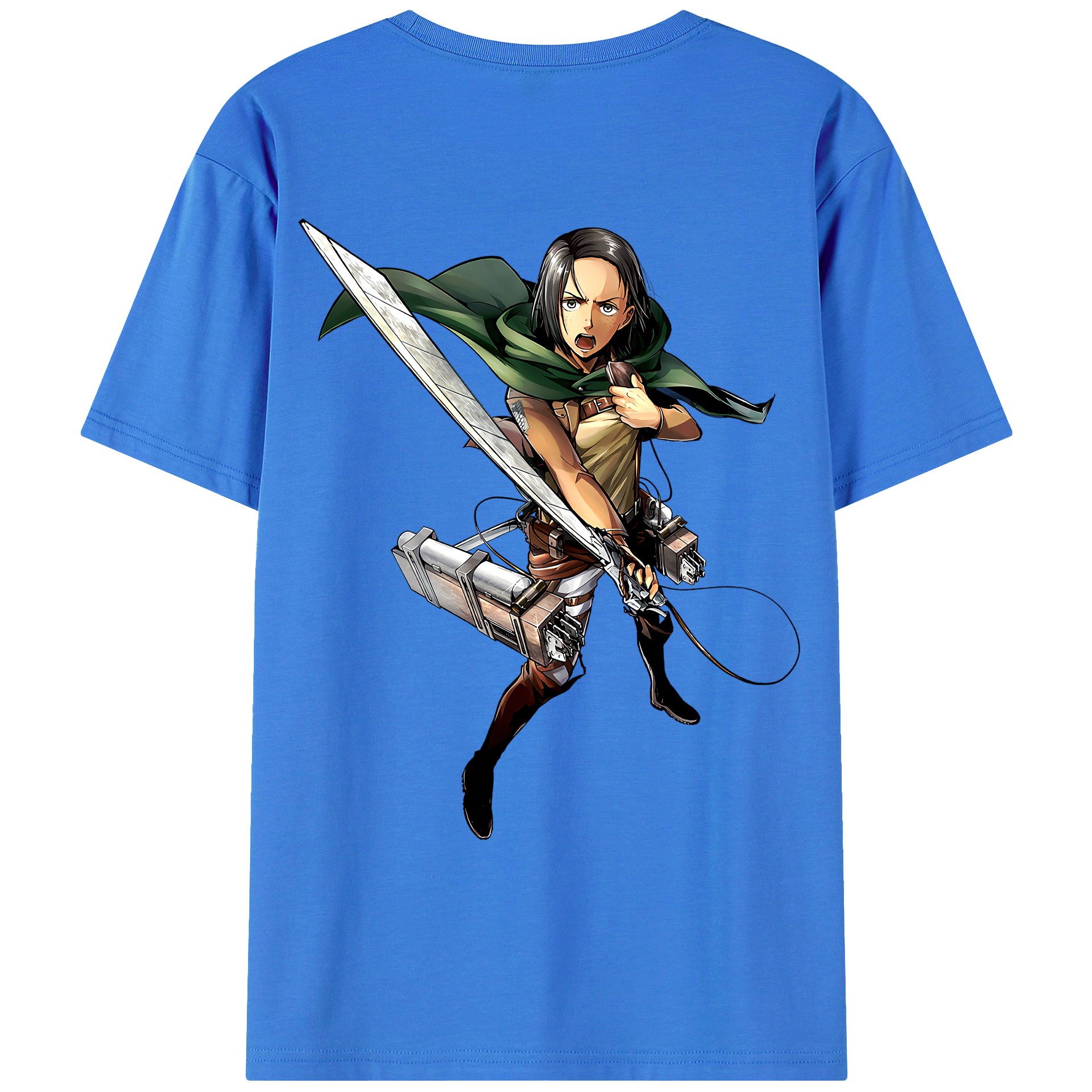 （画像用） 進撃の巨人 Attack on Titan 綿100％ メンズ半袖Tシャツ（バックプリント） 通気性