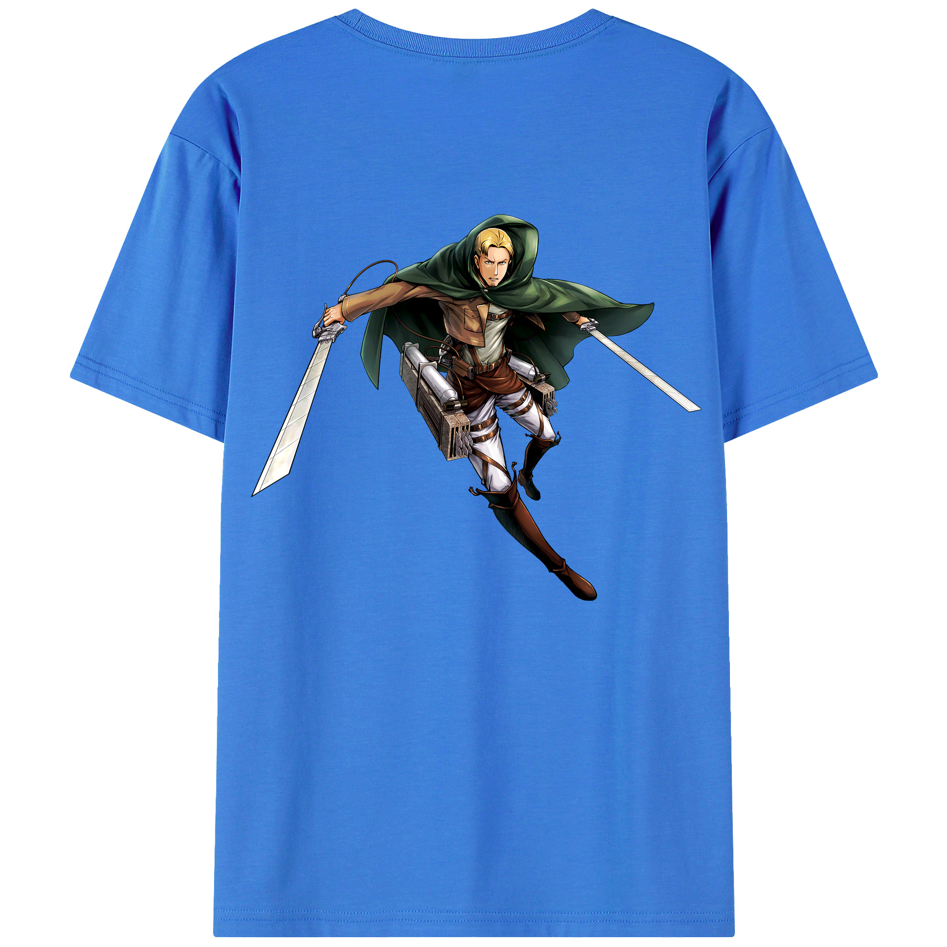 （画像用） 進撃の巨人 Attack on Titan 綿100％ メンズ半袖Tシャツ（バックプリント） 通気性