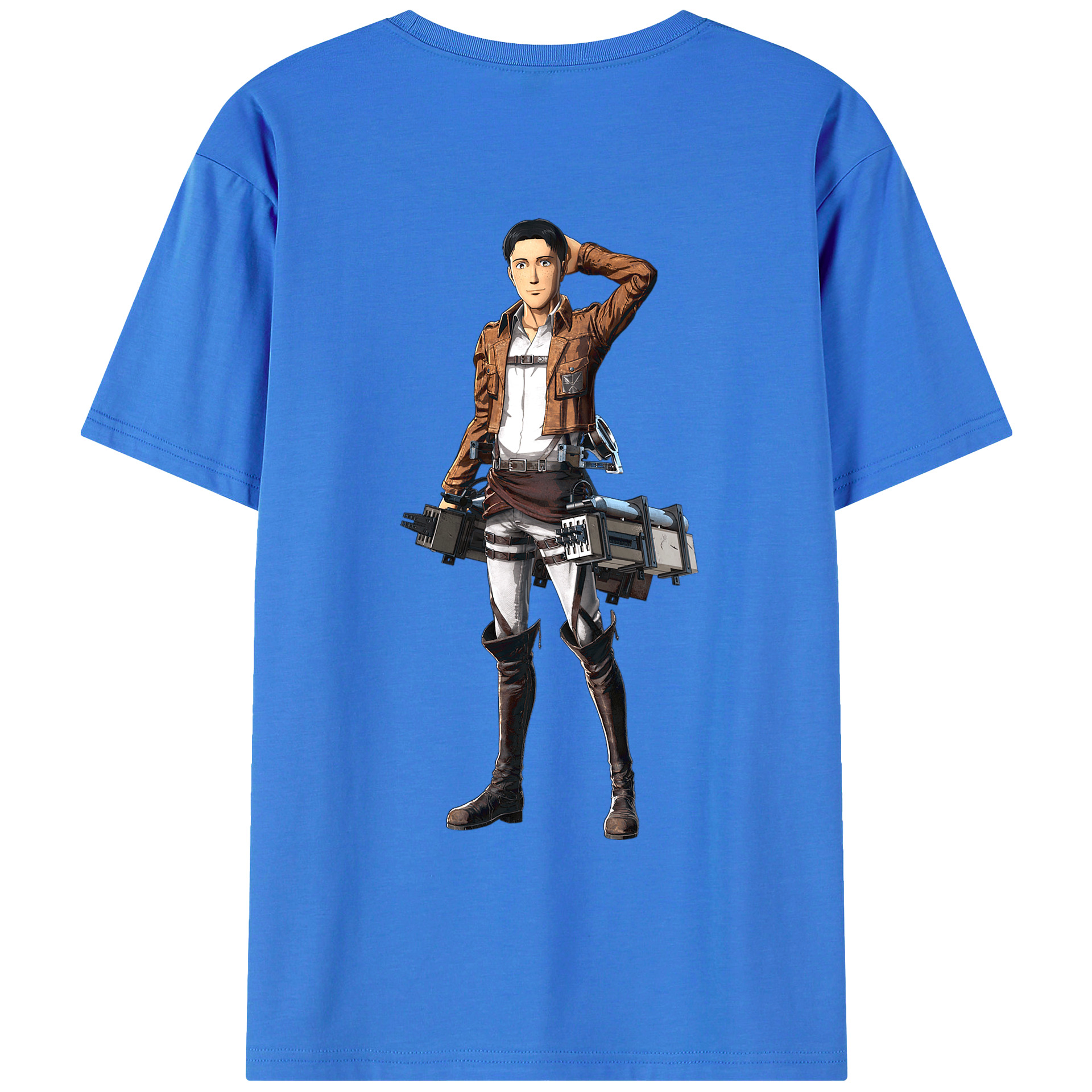 （画像用） 進撃の巨人 Attack on Titan 綿100％ メンズ半袖Tシャツ（バックプリント） 通気性